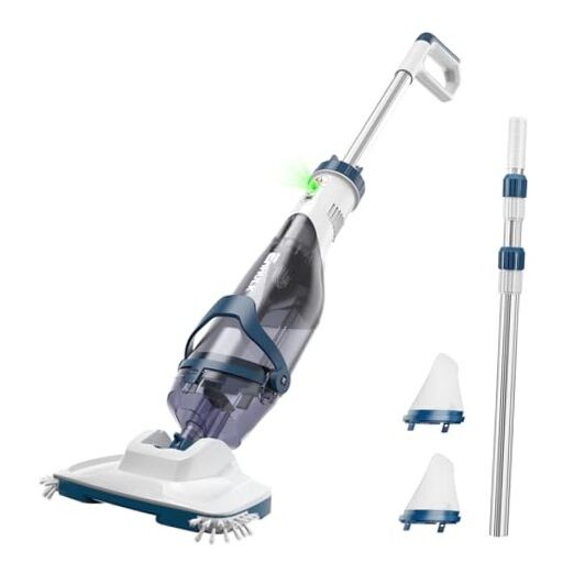 Pro Cordless Pool Vacuum – 18.5 GPM Powerful Suction, 70min Runtime Blue PC18