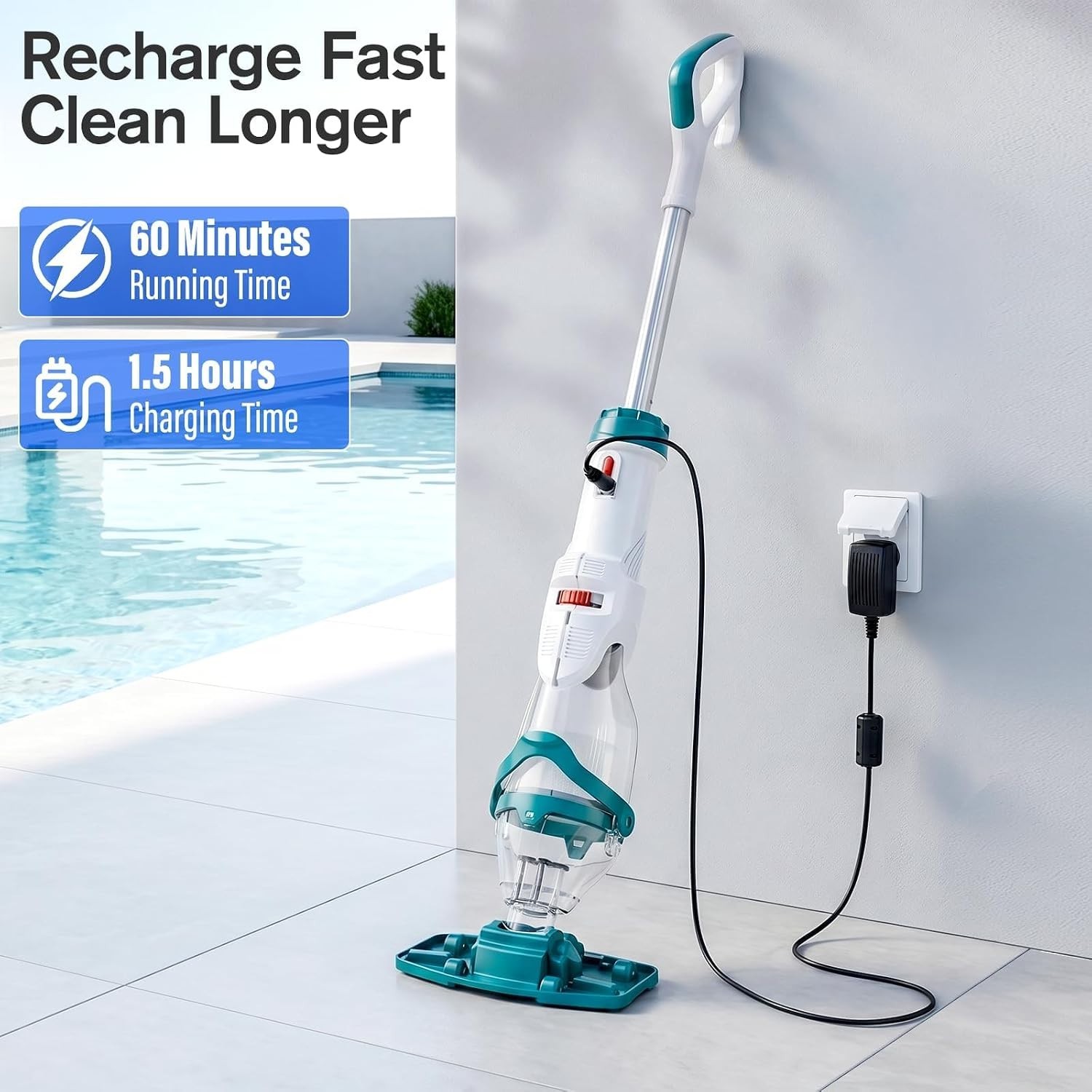 2026 Cordless Pool Vacuum: Dual Modes for Effortless Cleanup & 60 Mins Runtime