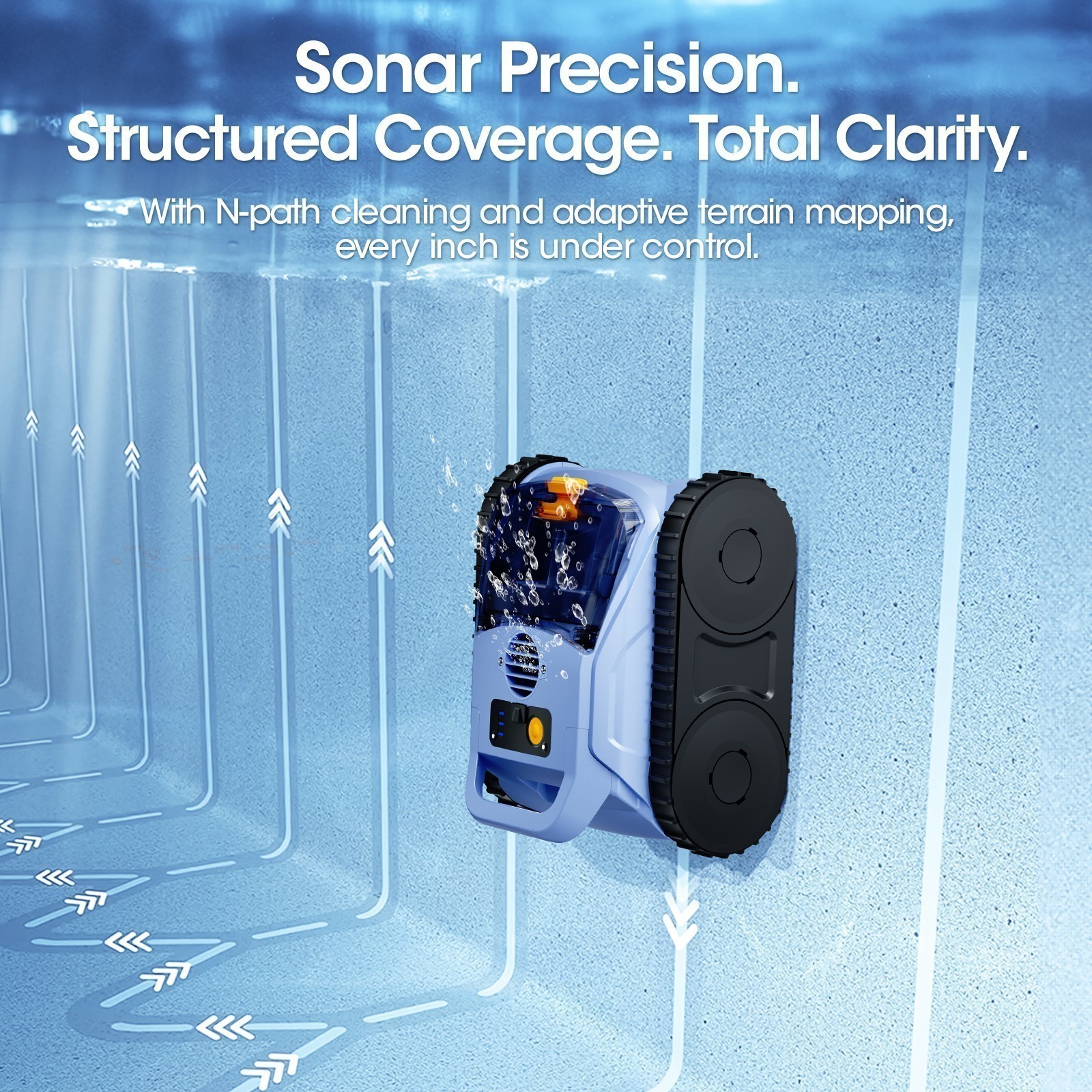 Seauto Smart Cordless Robotic Pool Vacuum Wall&Waterline Cleaning For All Pools