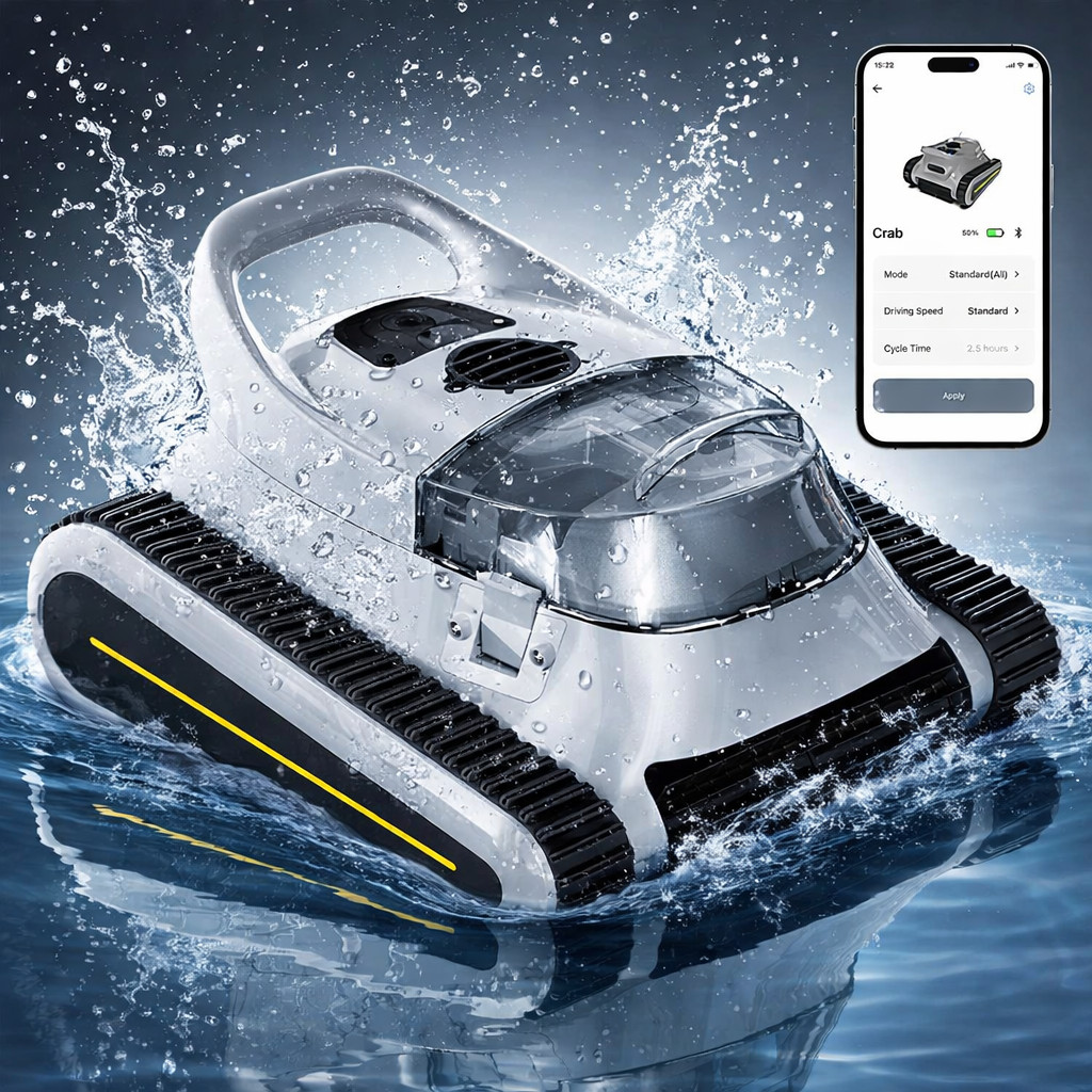 Robotic Pool Cleaner Cordless Pool Vacuum Robot Wall Climbing for Inground Pools