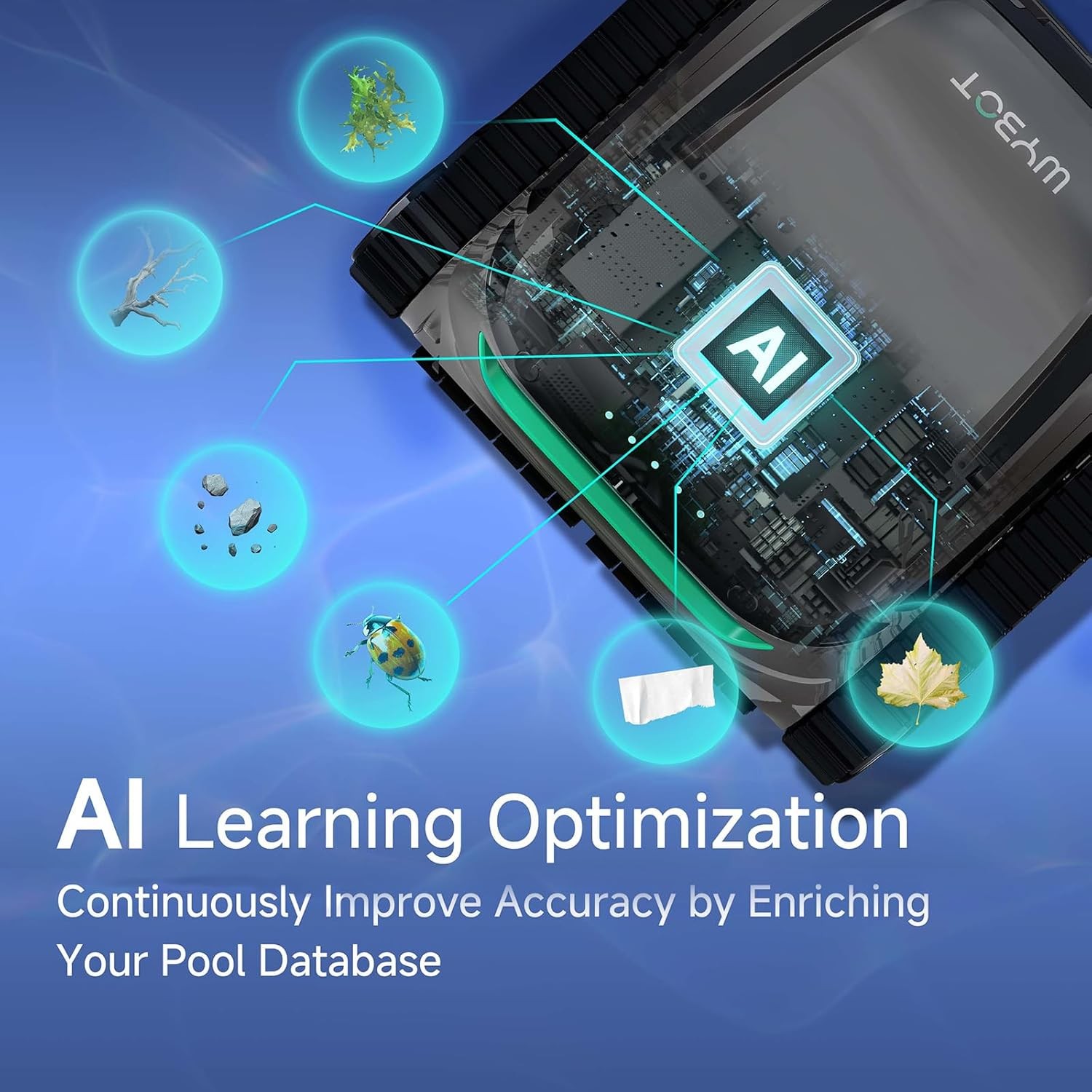 WYBOT S2 Solar Vision Robotic Pool Cleaner, AI Vision Algorithm, Auto Return
