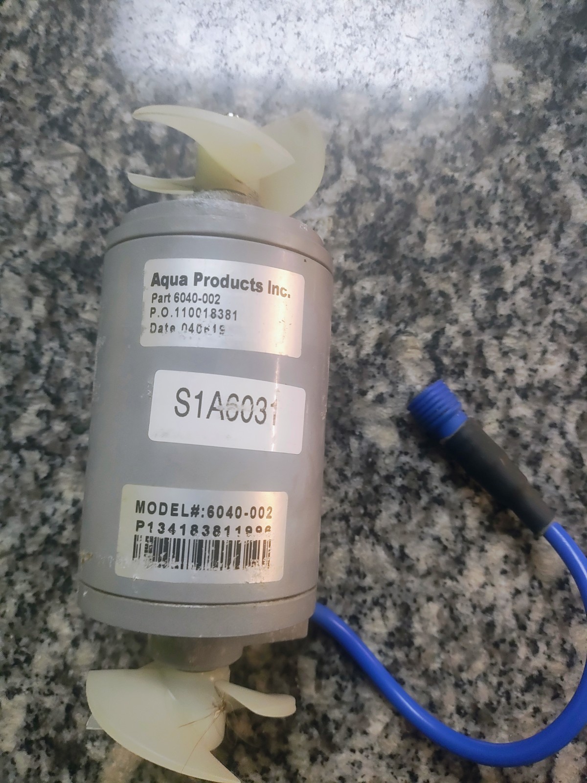 AQUABOT® P/N: 6040-002 PUMP MOTOR (48 VDC, DOUBLE- SHAFT) AB CLASSIC,