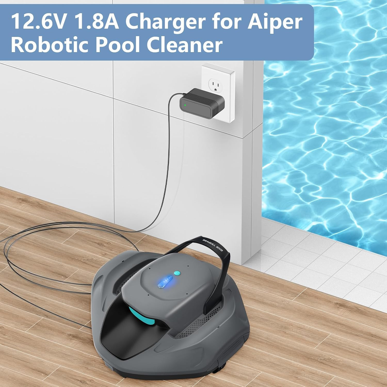 12.6V 1.8A Charger for Aiper Robotic Pool Cleaner Compatible with Aiper Seagull