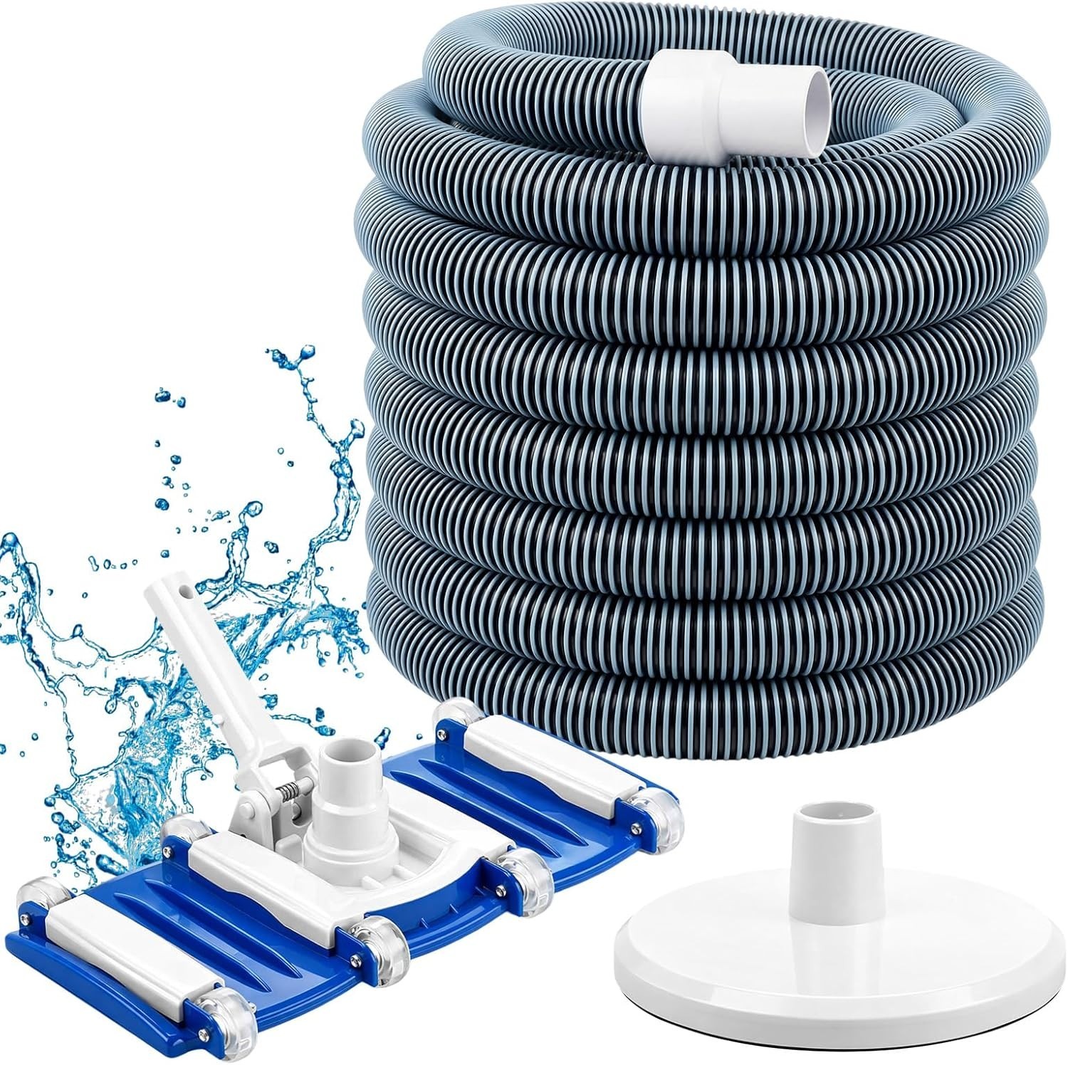 All-in-One Pool Maintenance Kit: 14″ Vacuum Head & 18ft Hose for Fast Cleaning