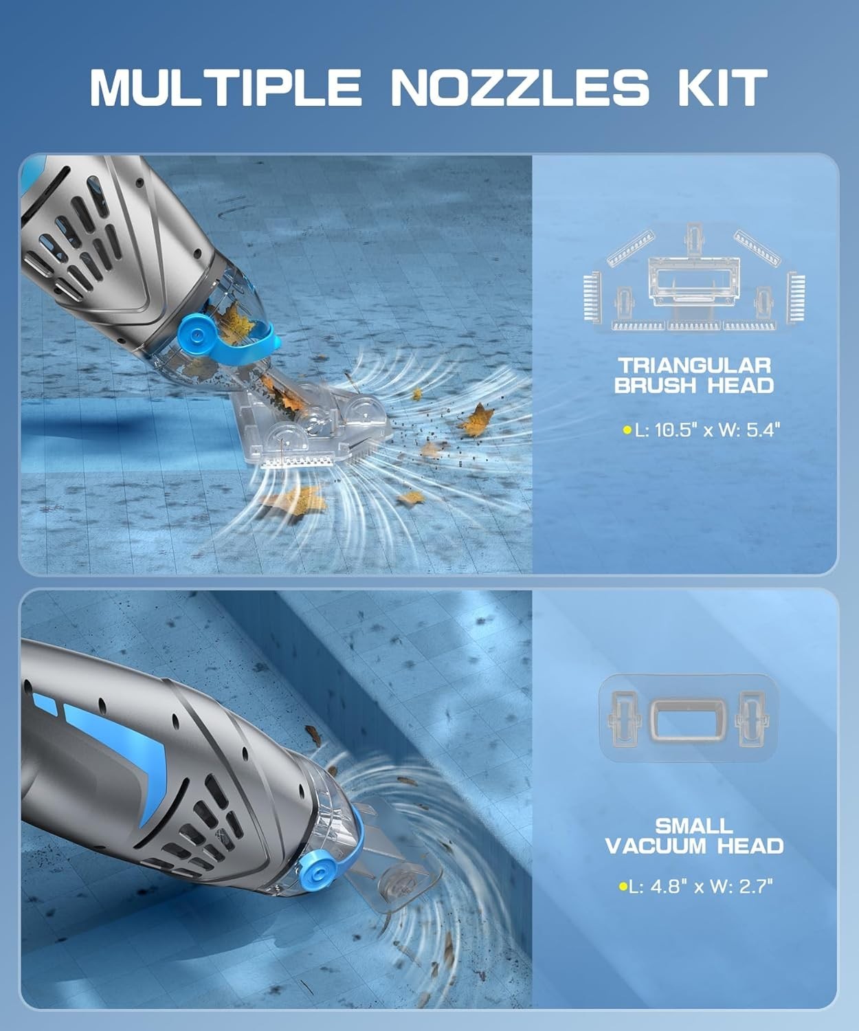 Pool Vacuum for above Ground Pool & Inground Pools, (2026 Upgraded) 26.5 GPM Hig