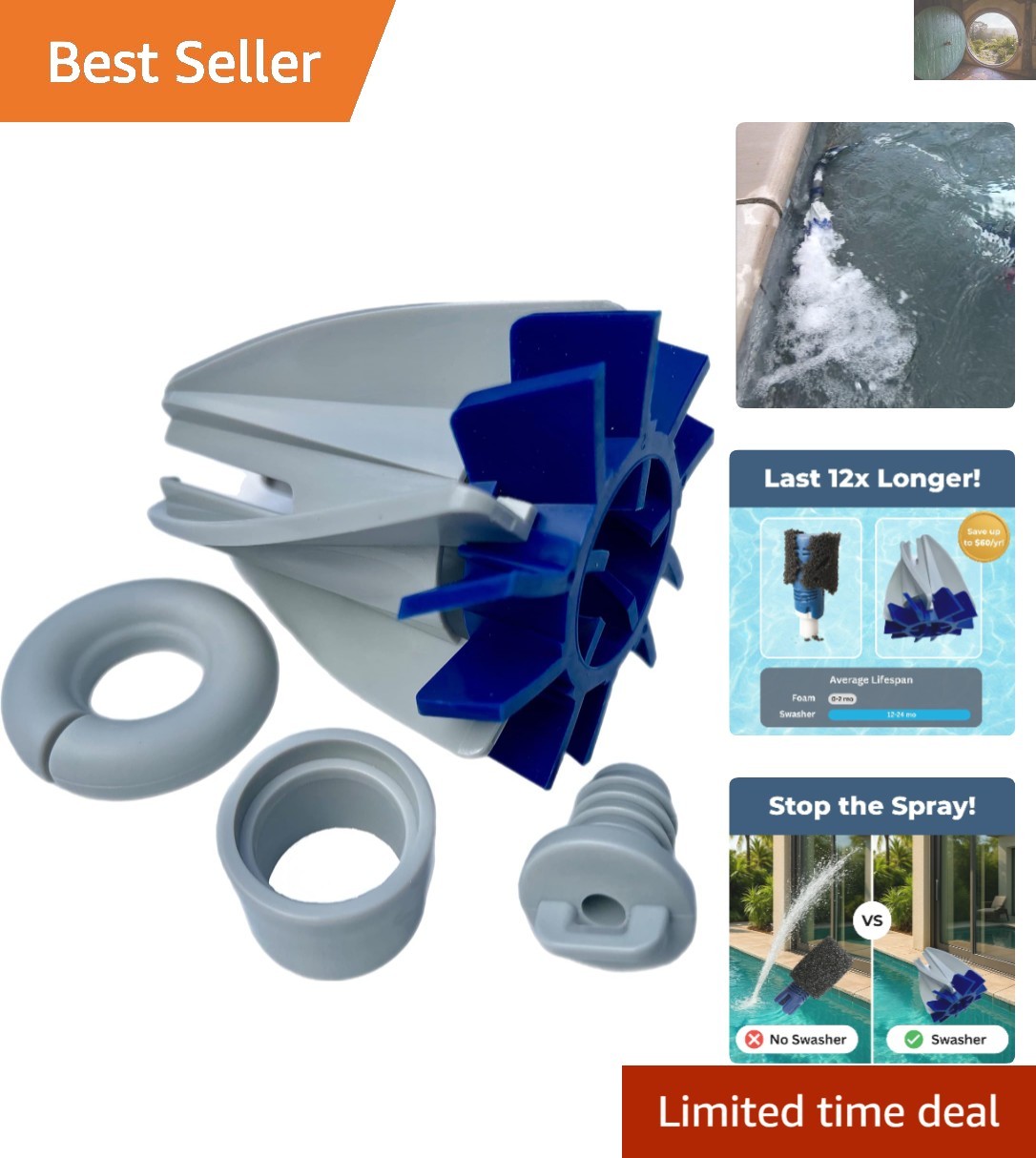 Durable No-Spray Tail Replacement for Polaris 180, 280, 360 – Keep Pools Clean