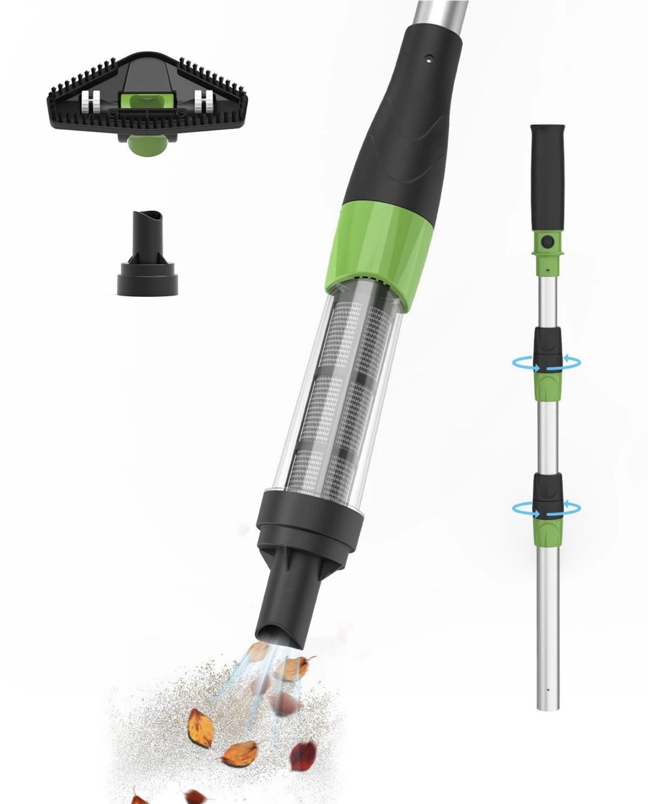 Cordless Rechargeable Pool Vacuum Cleaner Handheld Spa Cleaner Telescopic Pole