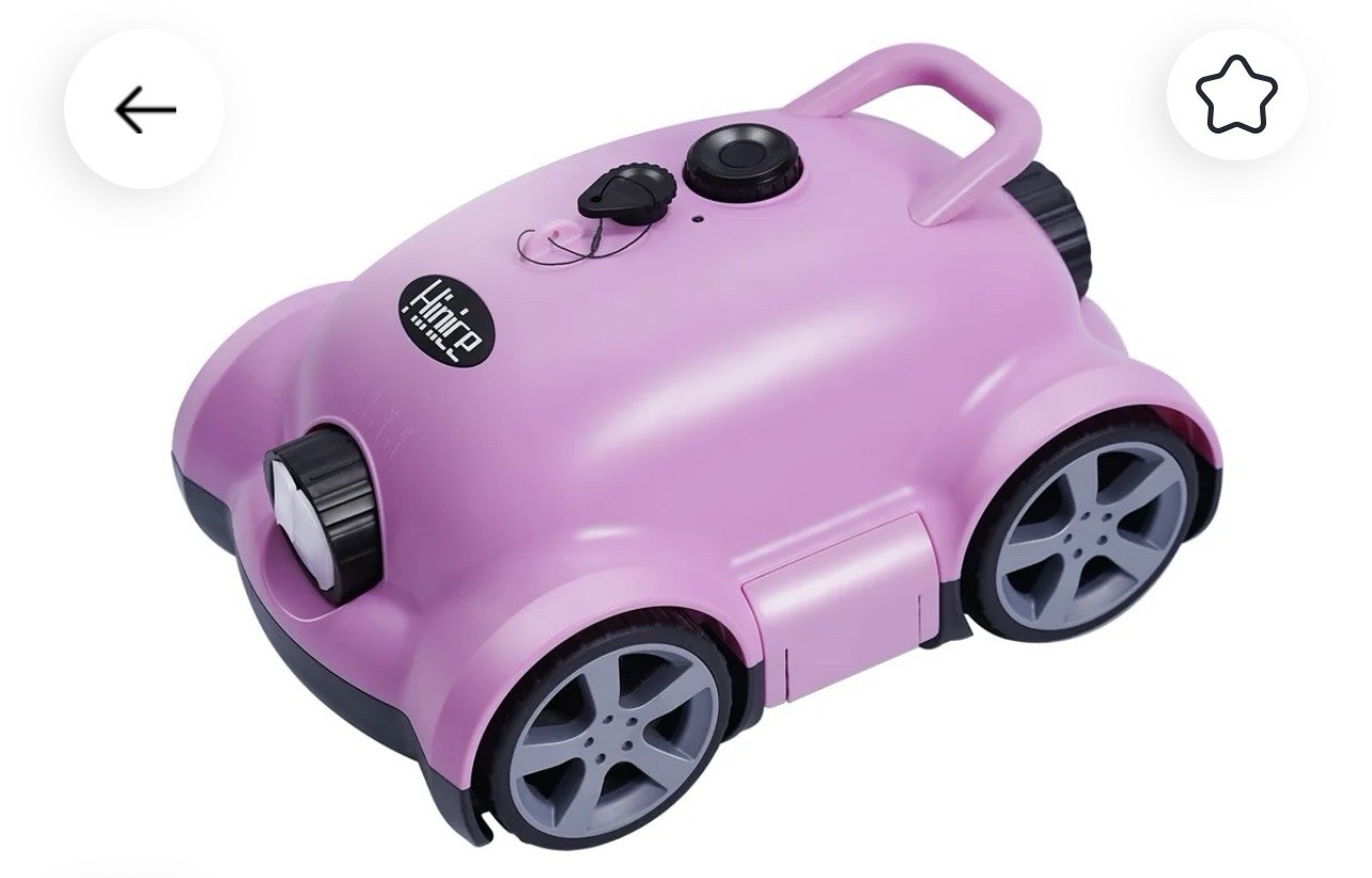 Hinice Cordless Robotic Pool Cleaner Vacuum 150Min 2200SqFt IPX8 Pink Auto Pools