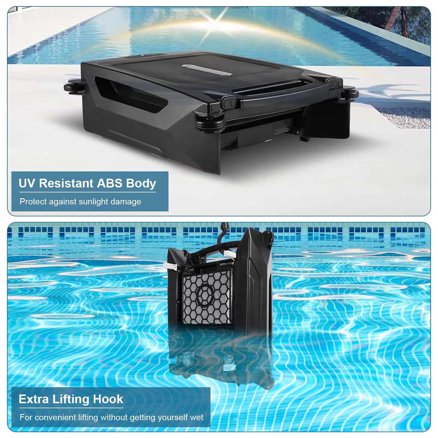 Auto Solar Powered Pool Skimmer in Stylish Design w/ 2 Cleaning Mode&APP Control