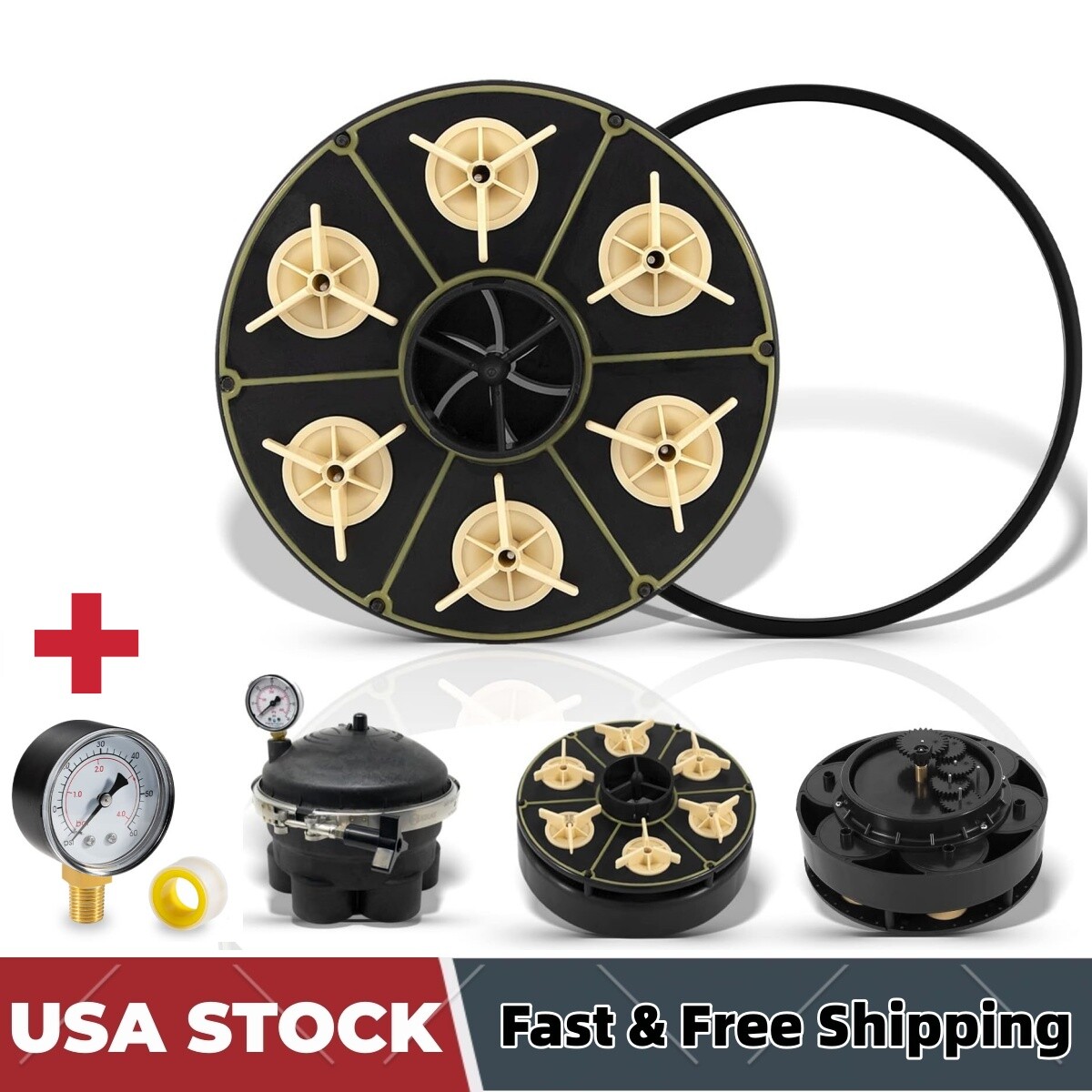 for Paramount Water Valve 6-Port Gear Module + Pressure Gauge 004-302-4408-00