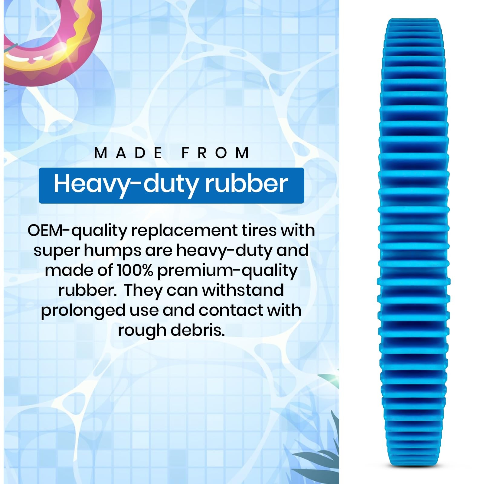Replacement Tires with Super Hump compatible for Pool Cleaner 2 Pcs