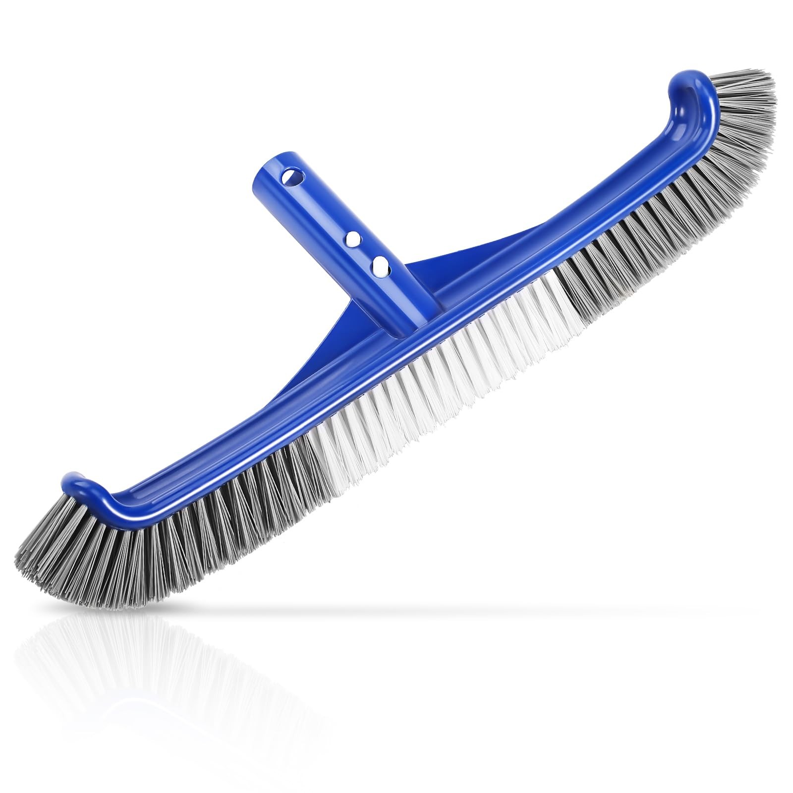 Pool Brush Head 17″ Pool Brushes Cleaning Walls Curved Ends Nylon EZ Clip