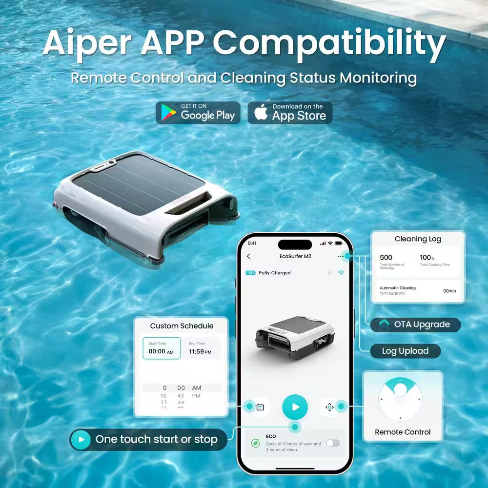 Ecosurfer M2 Robotic Pool Skimmer: with 24/7 Continuous Cleaning, Anti-Leakage C