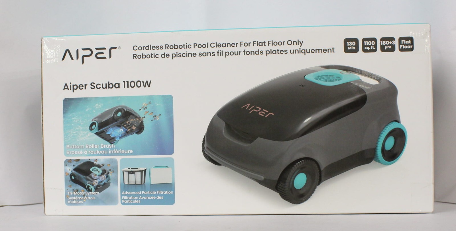 Aiper Scuba 1100W Cordless Robotic Pool Cleaner for Flat Floor Only