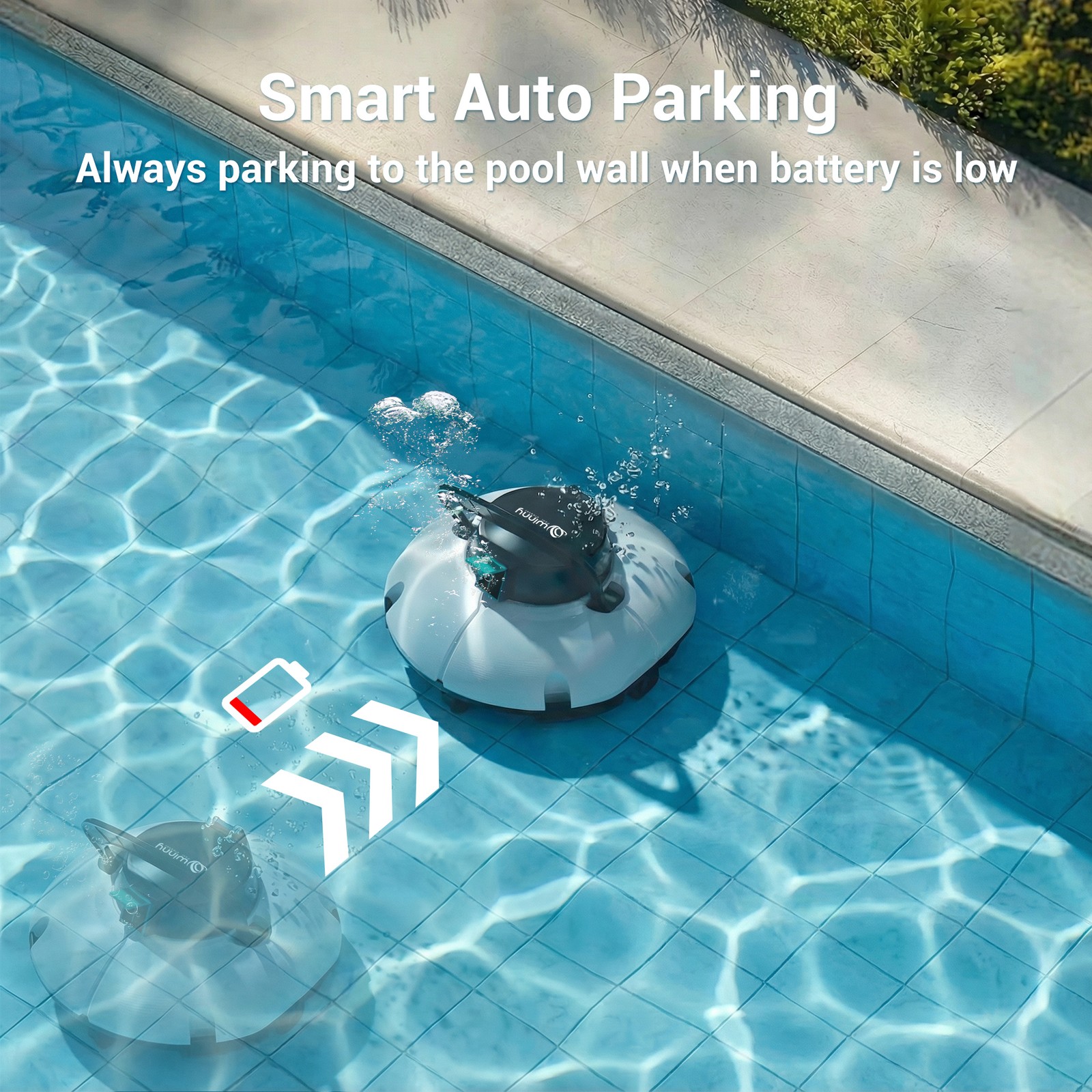 Winny Pool Cleaner Cordless Robotic Pool Vacuum Swimming for Above Ground Pool