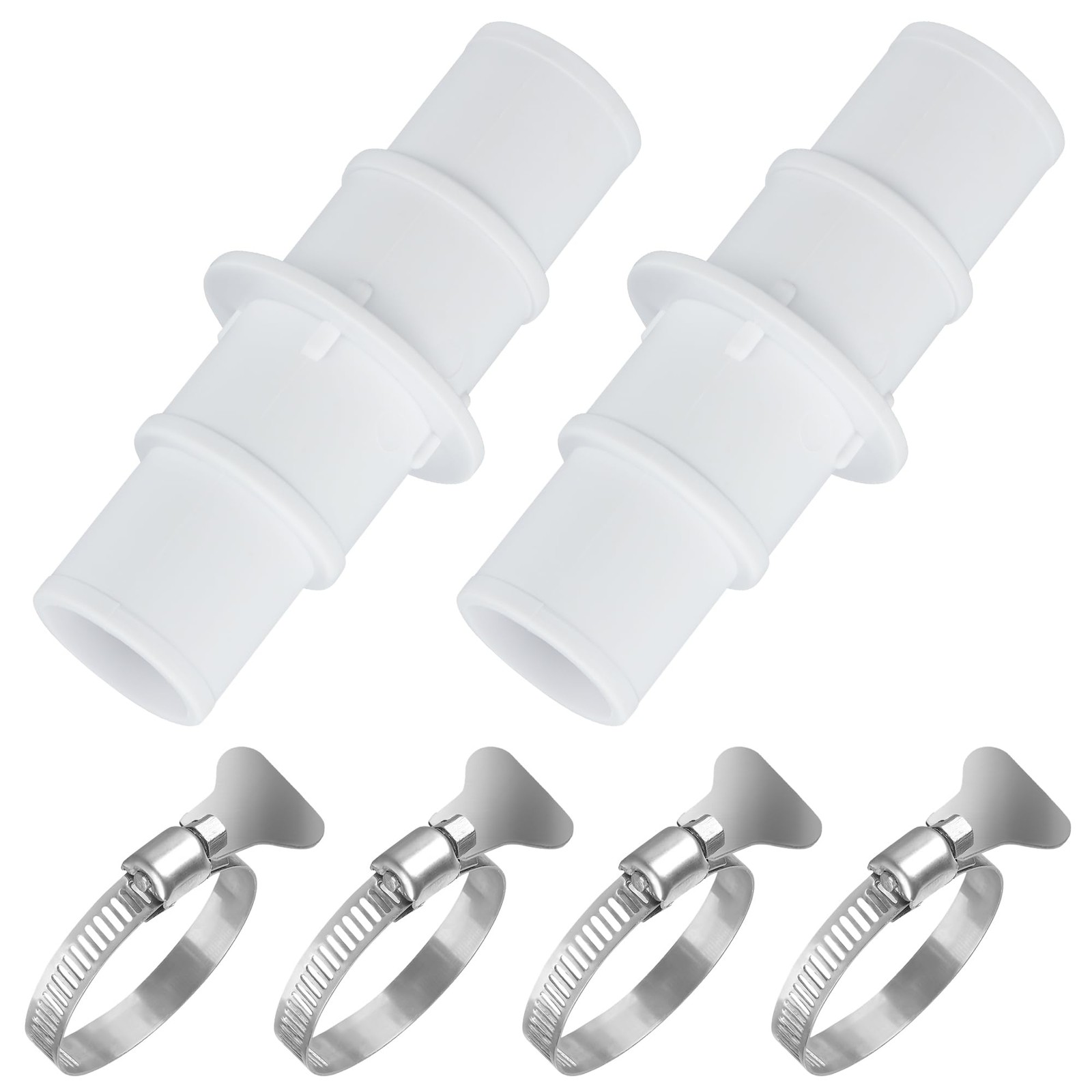 Pool Hose Adapter Pump Connector 1.25 to 1.5 inch inches, White