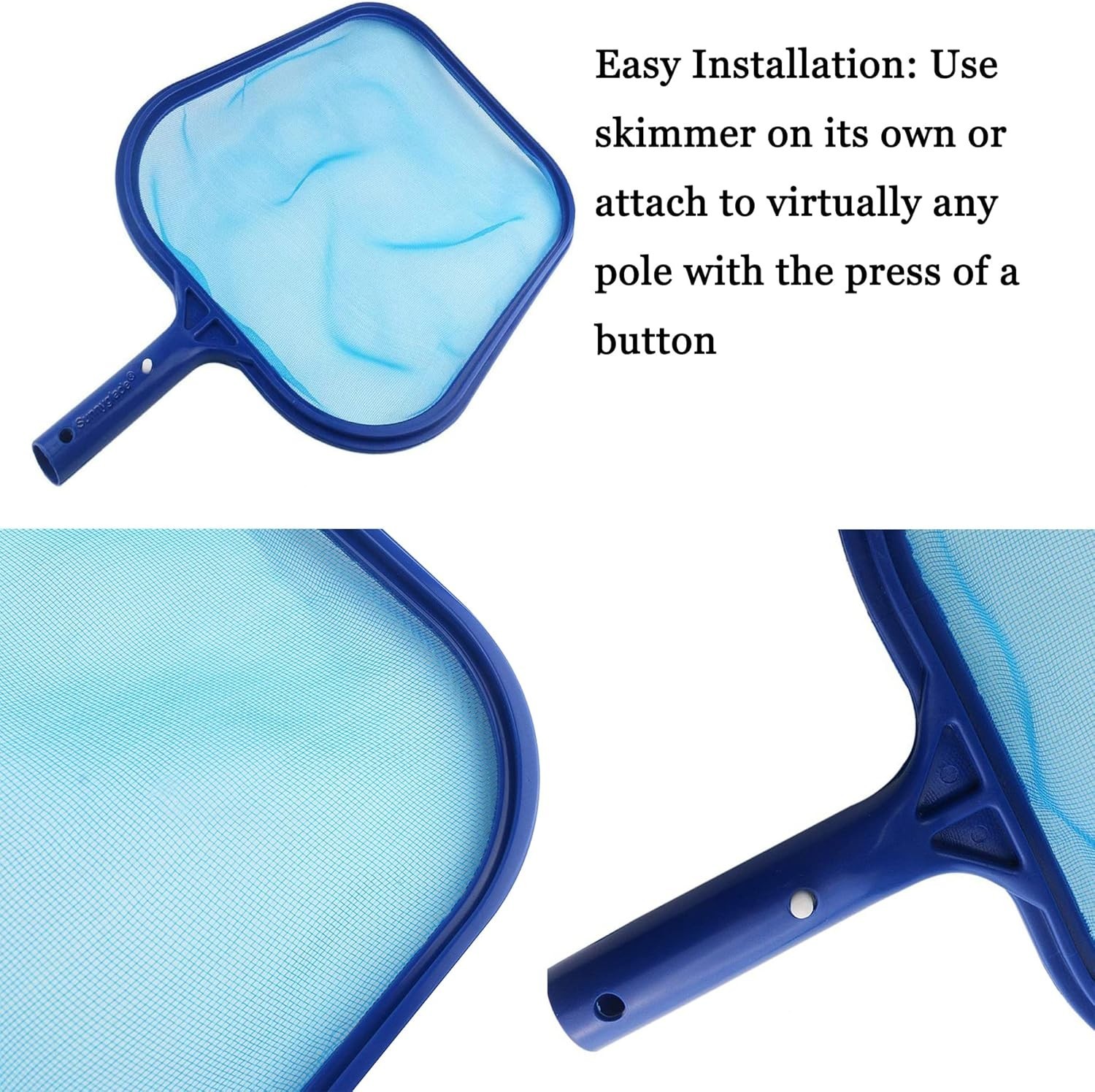 Versatile Pool Leaf Skimmer – Heavy-Duty Net (17.5×11.8in) for Koi Ponds & Pools