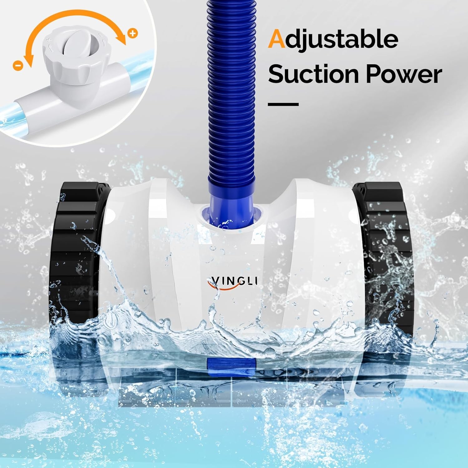 Automatic Suction Side Pool Vacuum Cleaner Wall Climbing Sweeper with 40 ft Hose