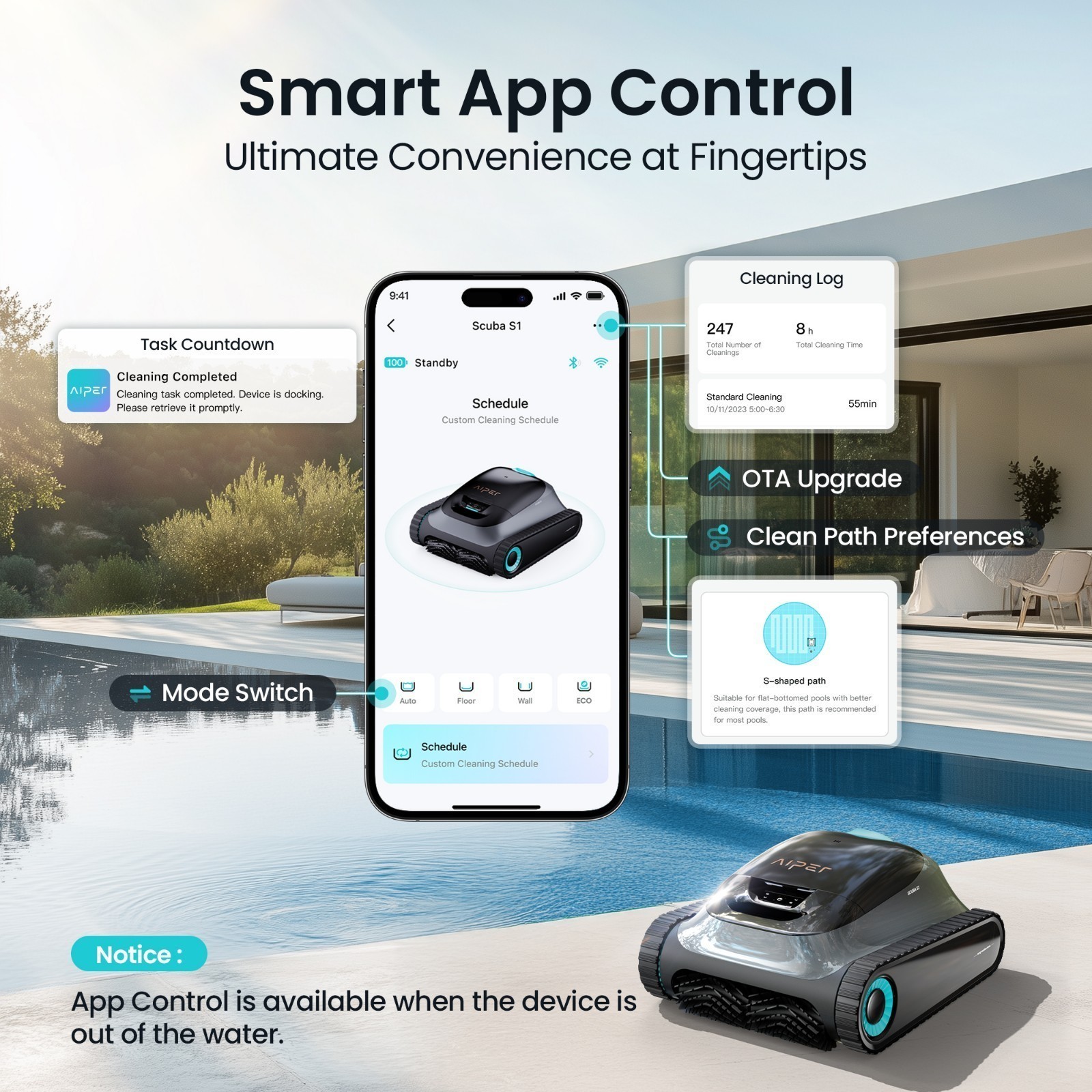 iper Scuba S1 2025 APP Control Pool Vacuum Robotic Cleaner for Inground Pool