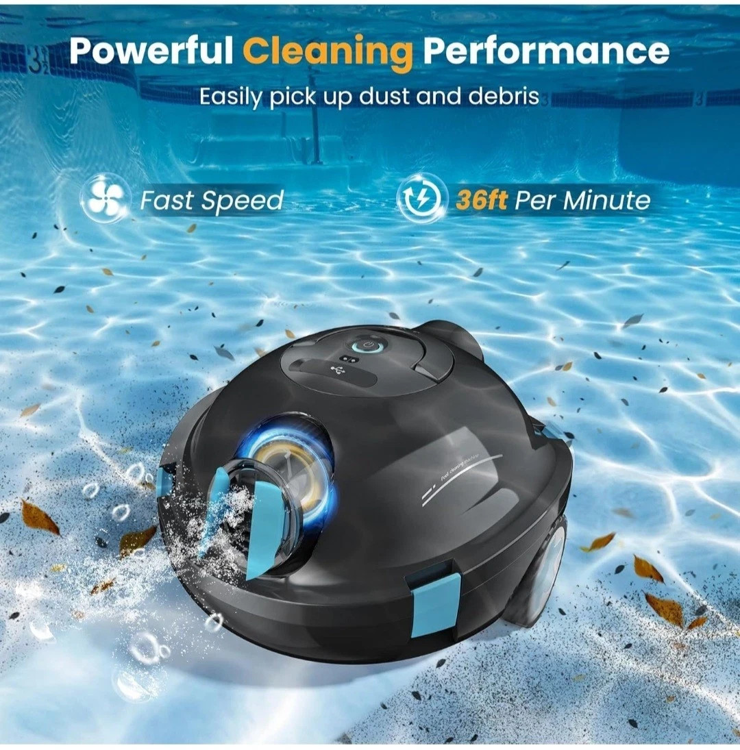 INSE Y10 Cordless Automatic Robotic Pool Cleaner – BLACK Open Box To Make Video