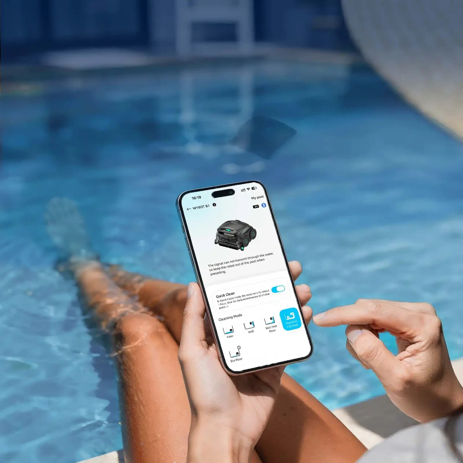 2026 WYBOT B1 Robotic Pool Cleaner – Wireless – App Control – 120 Minute Runtime
