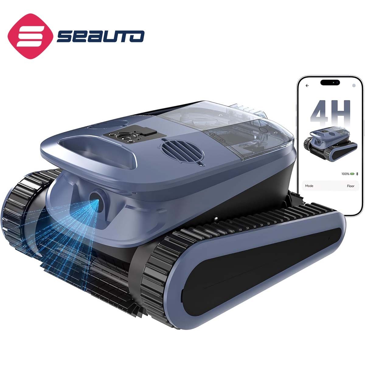 Seauto SAT40 Robotic Pool Vacuum Cleaner 4H Cordless Pool Vacuum App Support