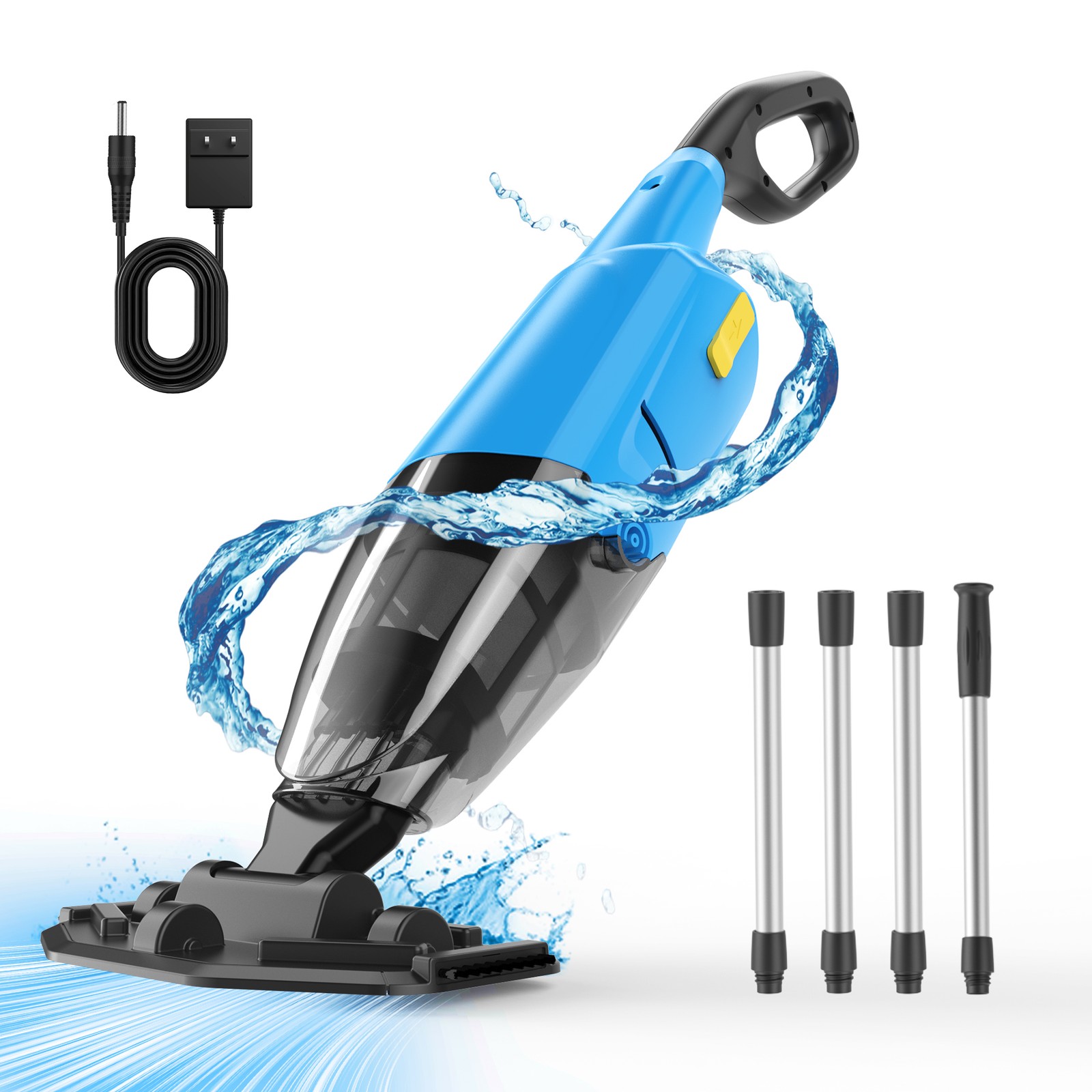 Handheld Pool Vacuum Cleaner for Above & In-ground Pool with a Telescopic Pole