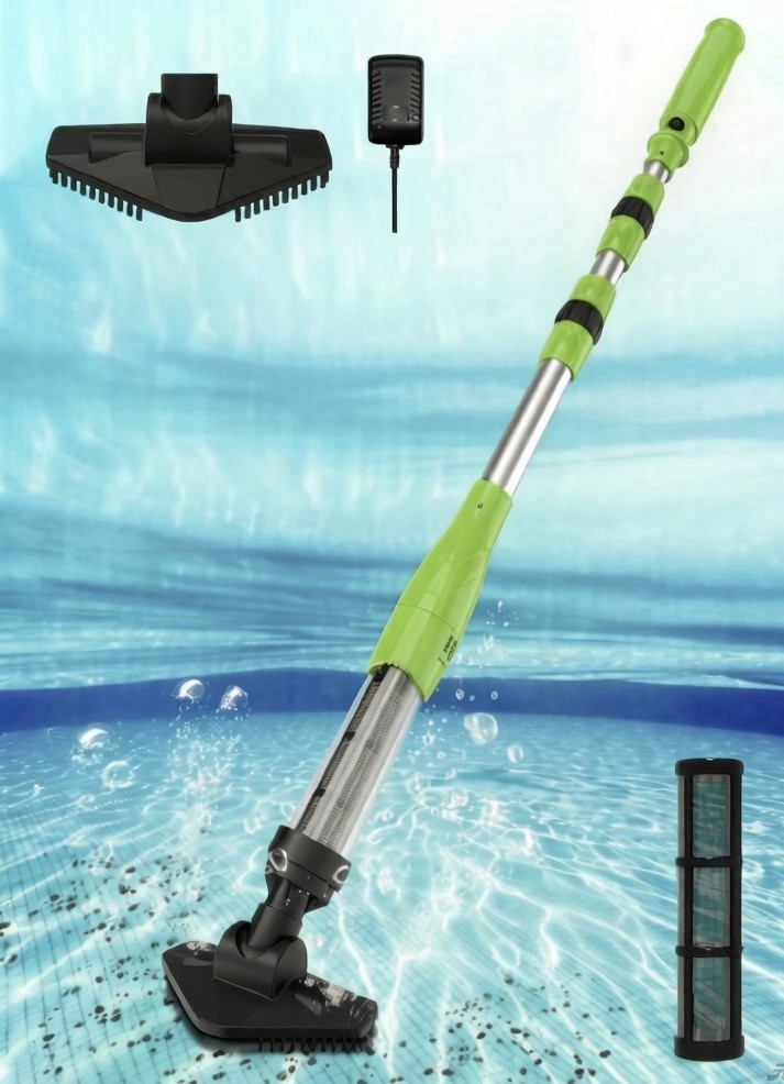 Cordless Rechargeable Pool Vacuum Cleaner Handheld Spa Cleaner Telescopic Pole