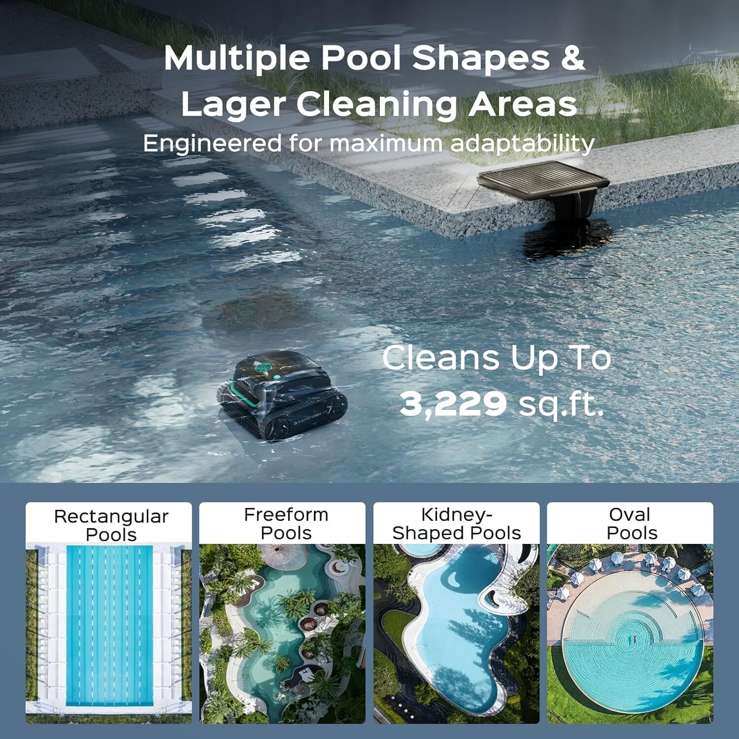 WYBOT S2 Solar Powered Pool Cleaner Wall Climbing Cordless Robotic Pool Robot