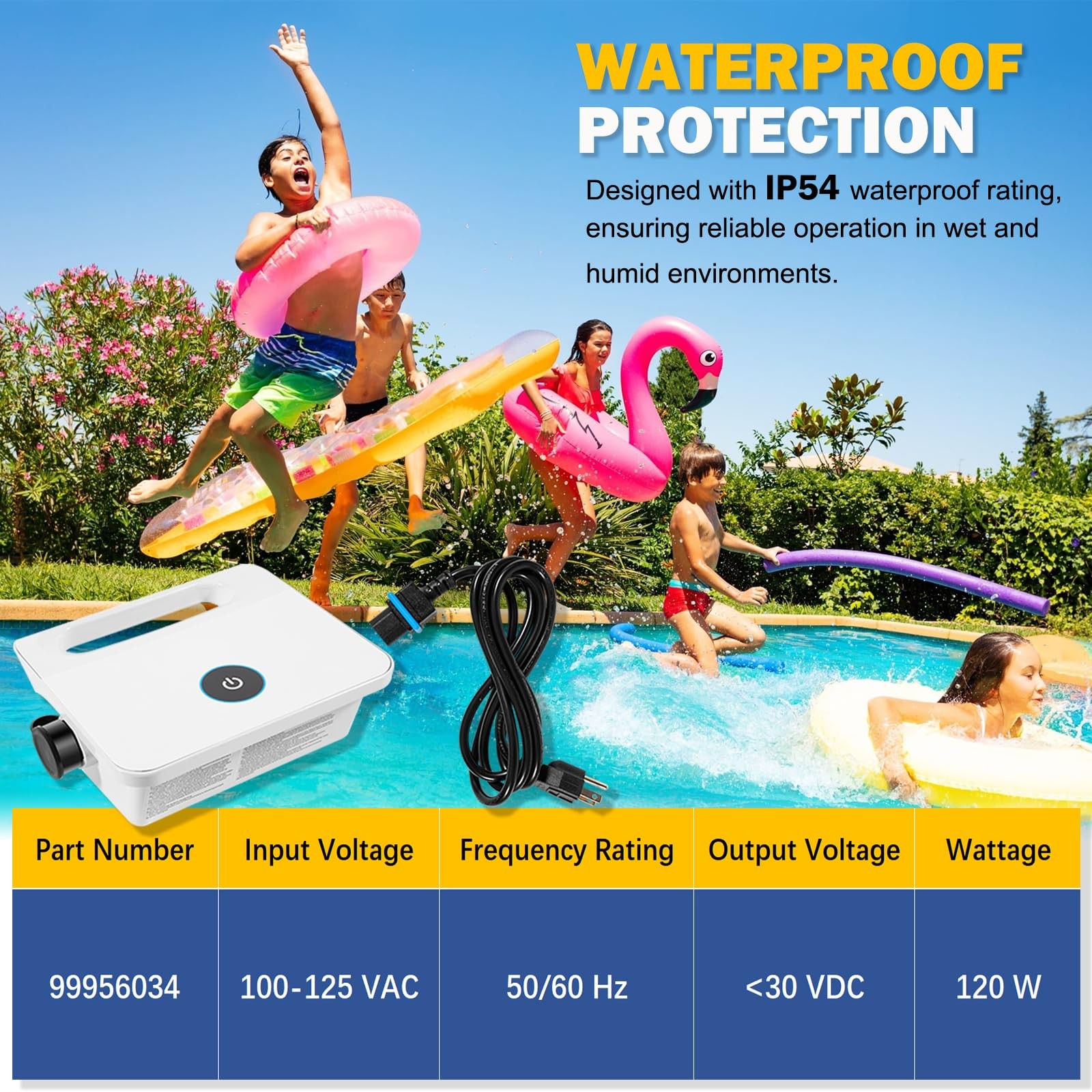 99956034 Power Supply Unit 5898412LF Cord IP54 Waterproof Dolphin Pool Cleaners