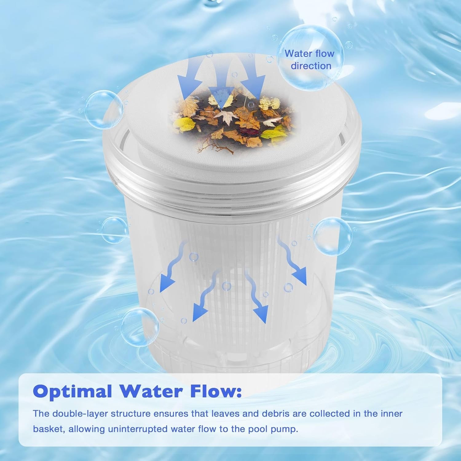 In-line Pool Leaf Catcher Canister w/Basket For Hayward W560 PoolVac Pool Vacuum