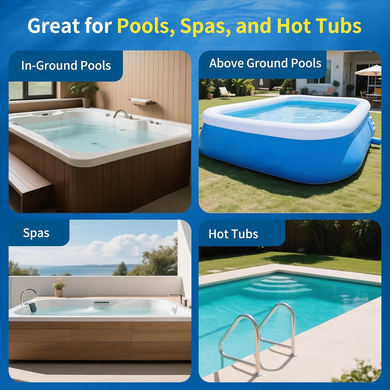 Pool Vacuum Cordless Handheld Rechargeable Pool Cleaner with Telescopic Pole