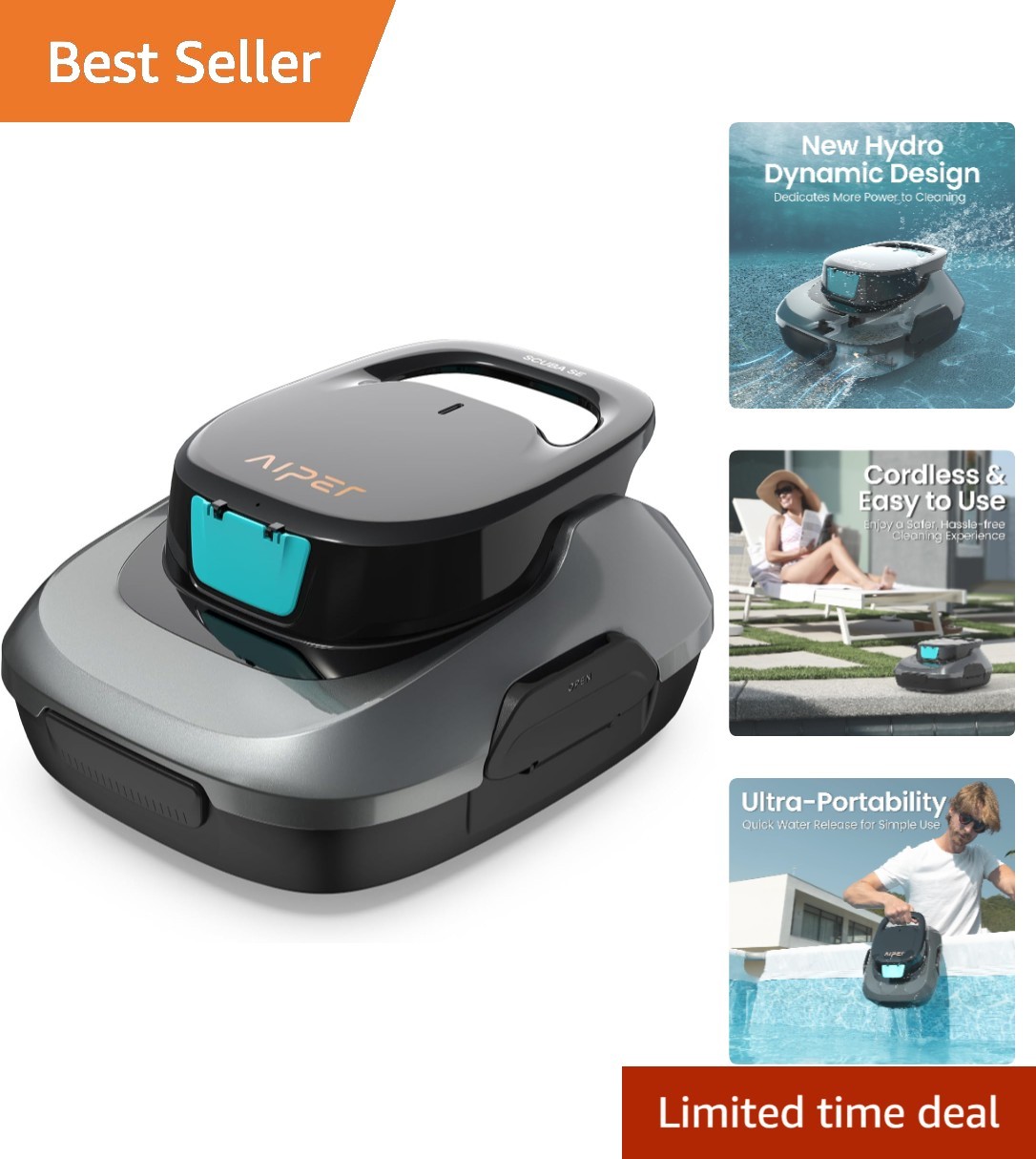 Effortless Cleaning: 2024 Scuba SE Cordless Pool Vacuum with 90-Min Runtime
