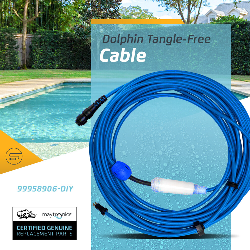 Authentic Dolphin Replacement Cable with Swivel (3 Wire) – 60ft, Maytronics