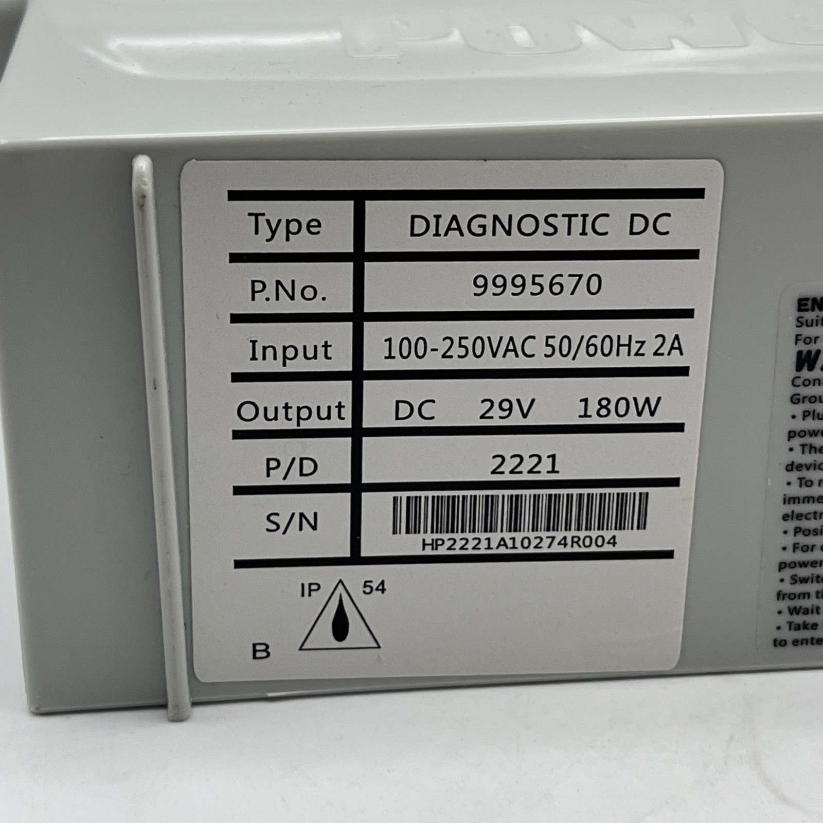 9995670-US-ASSY Power Supply Unit Cord for Dolphin Nautilus Advantage 3001