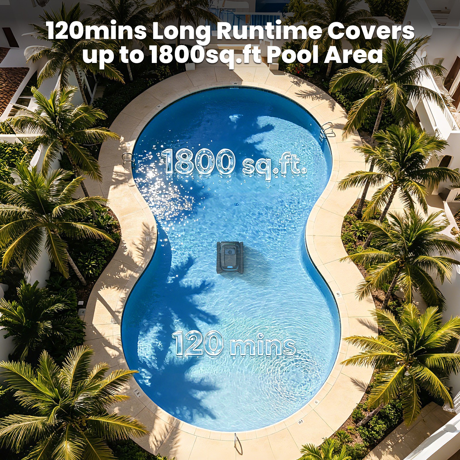 AIRROBO CP20 Wall Climbing Pool Robot for Floor Walls and Waterline, 120Min 4L