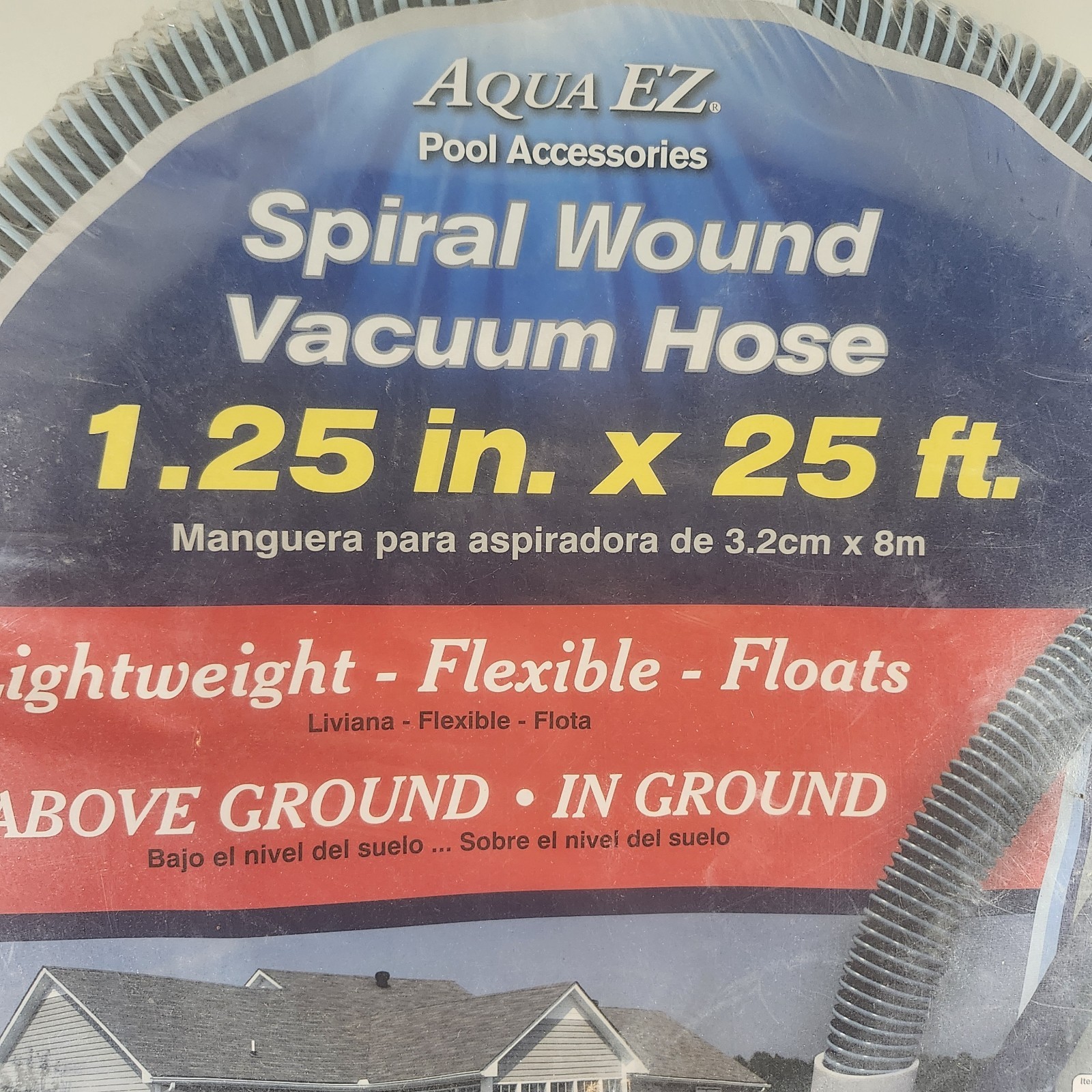 NEW Aqua EZ Spiral Wound Pool Vacuum Hose 1.25″ x 25 ft