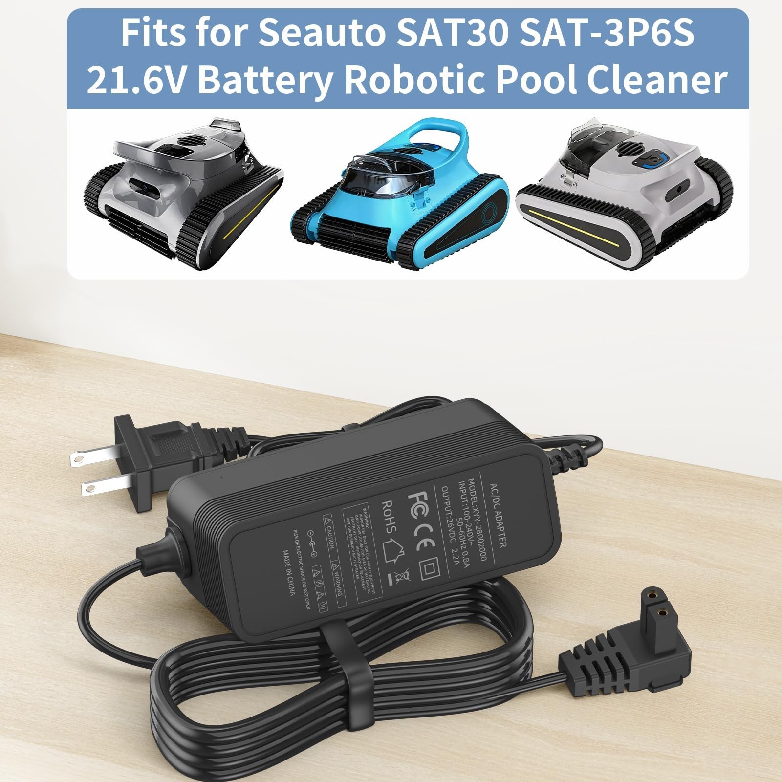 VOJSALDR 26V Charger 21.6V Pool Cleaner Seauto Crab CR Zyerch SAT30