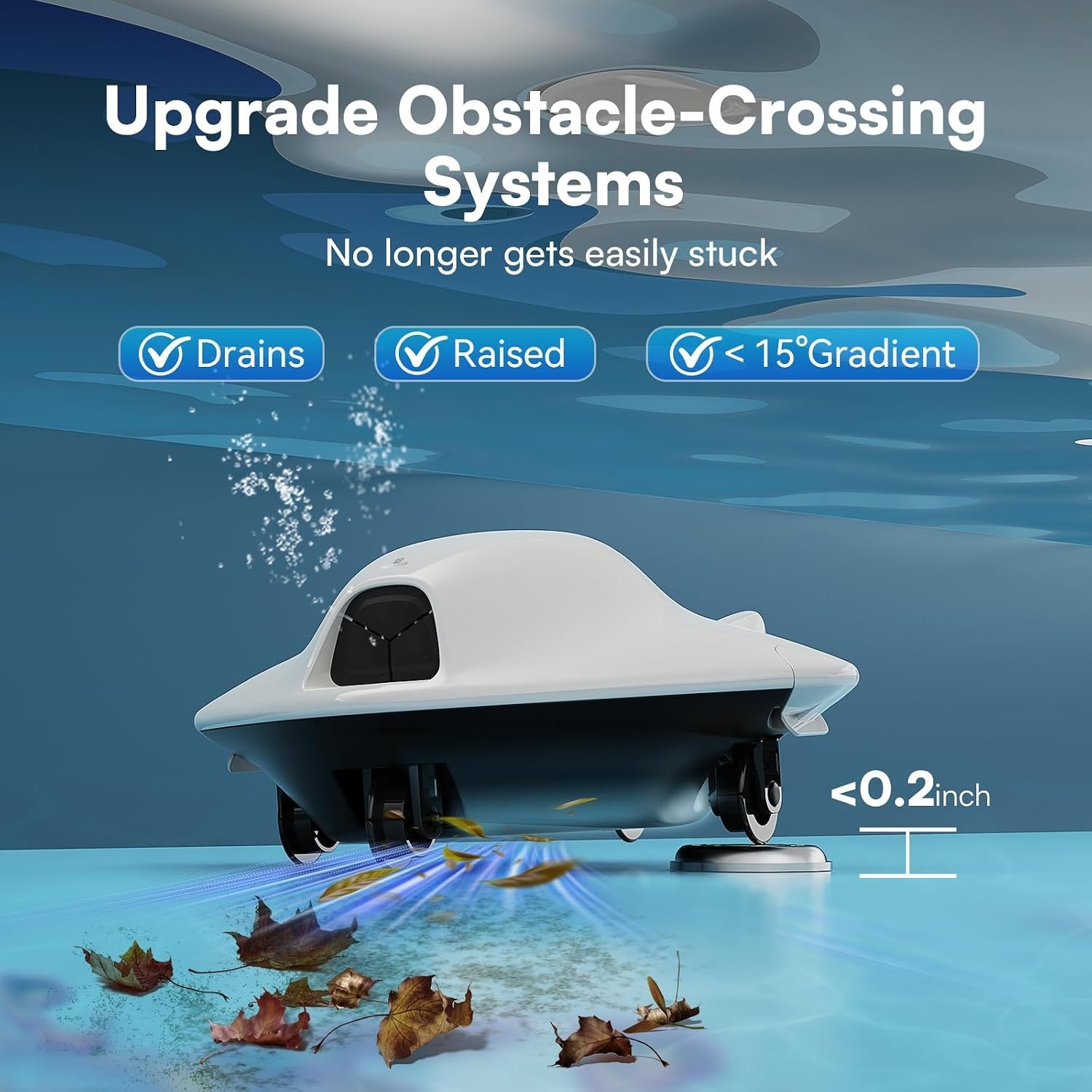 Dual-Layer Filtration Robotic Pool Vacuum with 40W Suction and Auto Park Feature