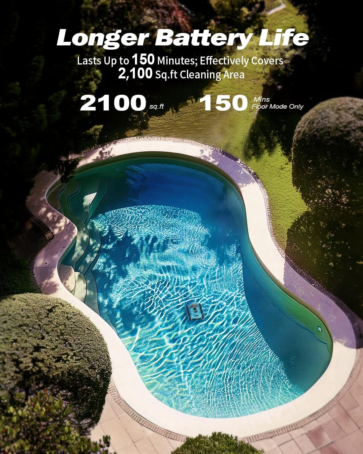 Robotic Pool Cleaner Cordless Pool Vacuum Robot Wall Climbing for Inground Pools