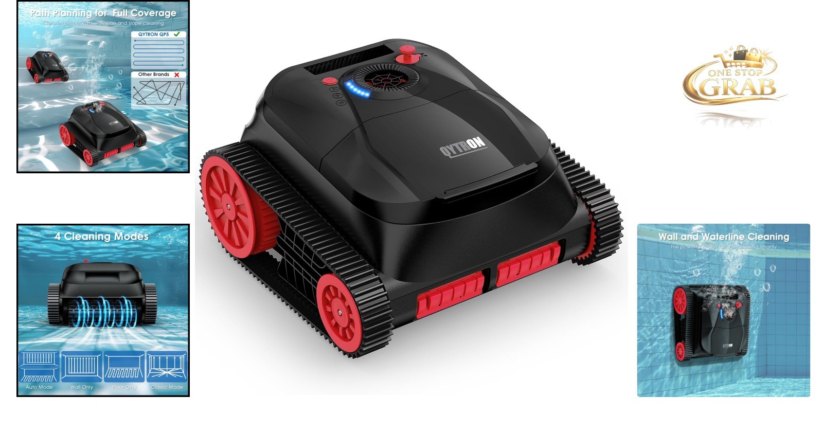 NIXBOT QP5 Cordless Robotic Pool Cleaner Inground Above Ground Wall Climber