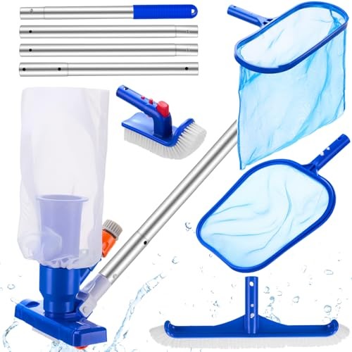5 Pack Deluxe Swimming Pool Cleaning Kit Including Swimming Spa Jet Vacuum