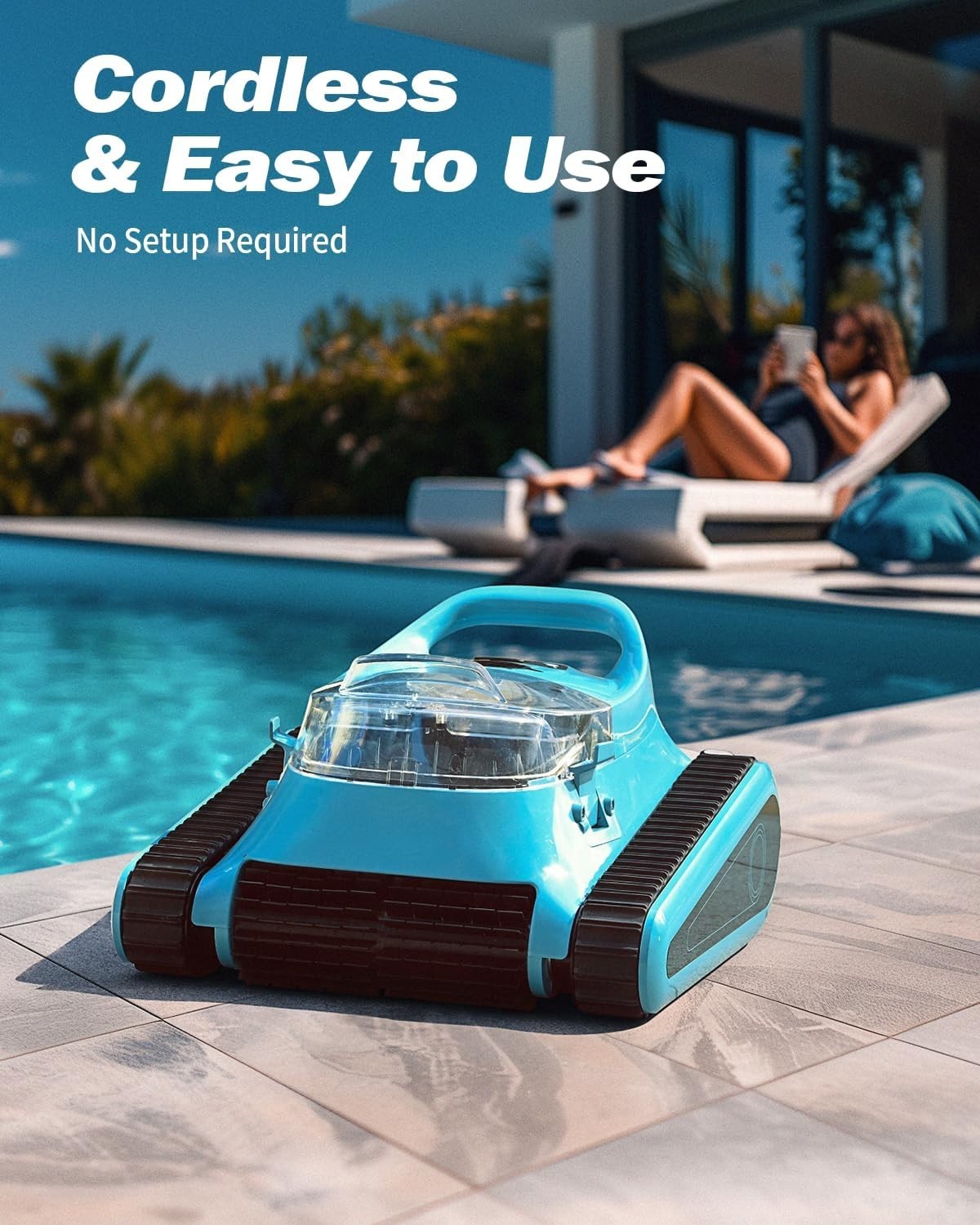 Robotic Pool Cleaner Cordless Pool Vacuum Robot Wall Climbing for Inground Pools