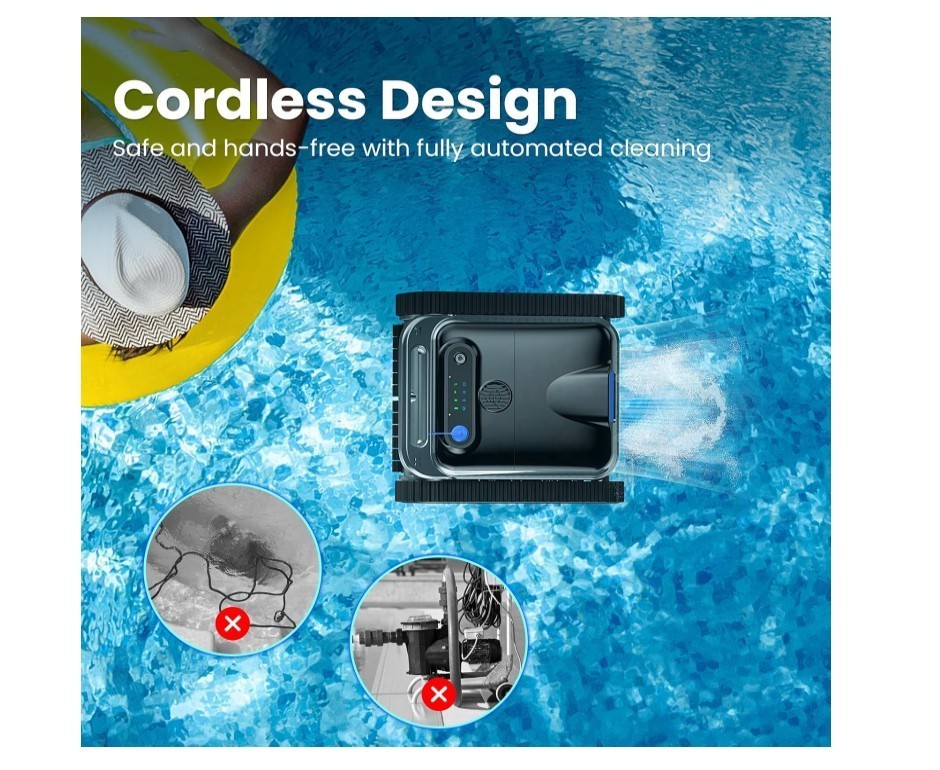NEW Open Box Y50S Cordless Robotic In-ground Pool Cleaner Wall-Climbing Scrubber
