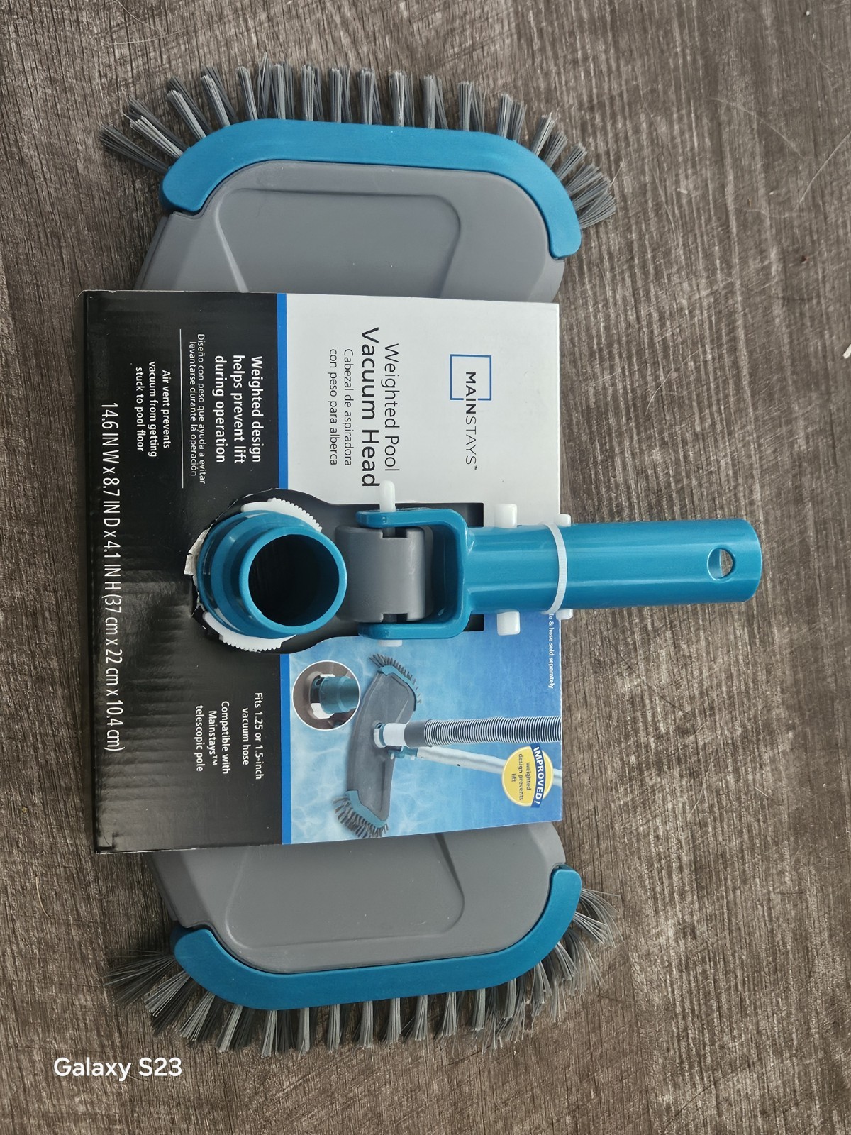 Mainstays 14in Pool Vacuum Head with Air Valve and Blue PP Bristles,durable