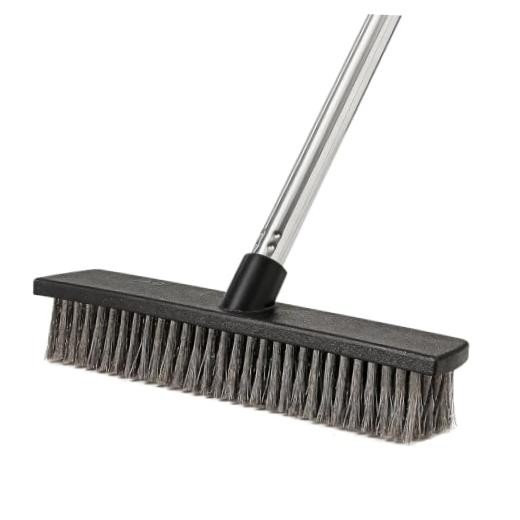 Push Broom, Heavy Duty Moss Wire Scrub Brush | Stainless Steel 11.5-inch