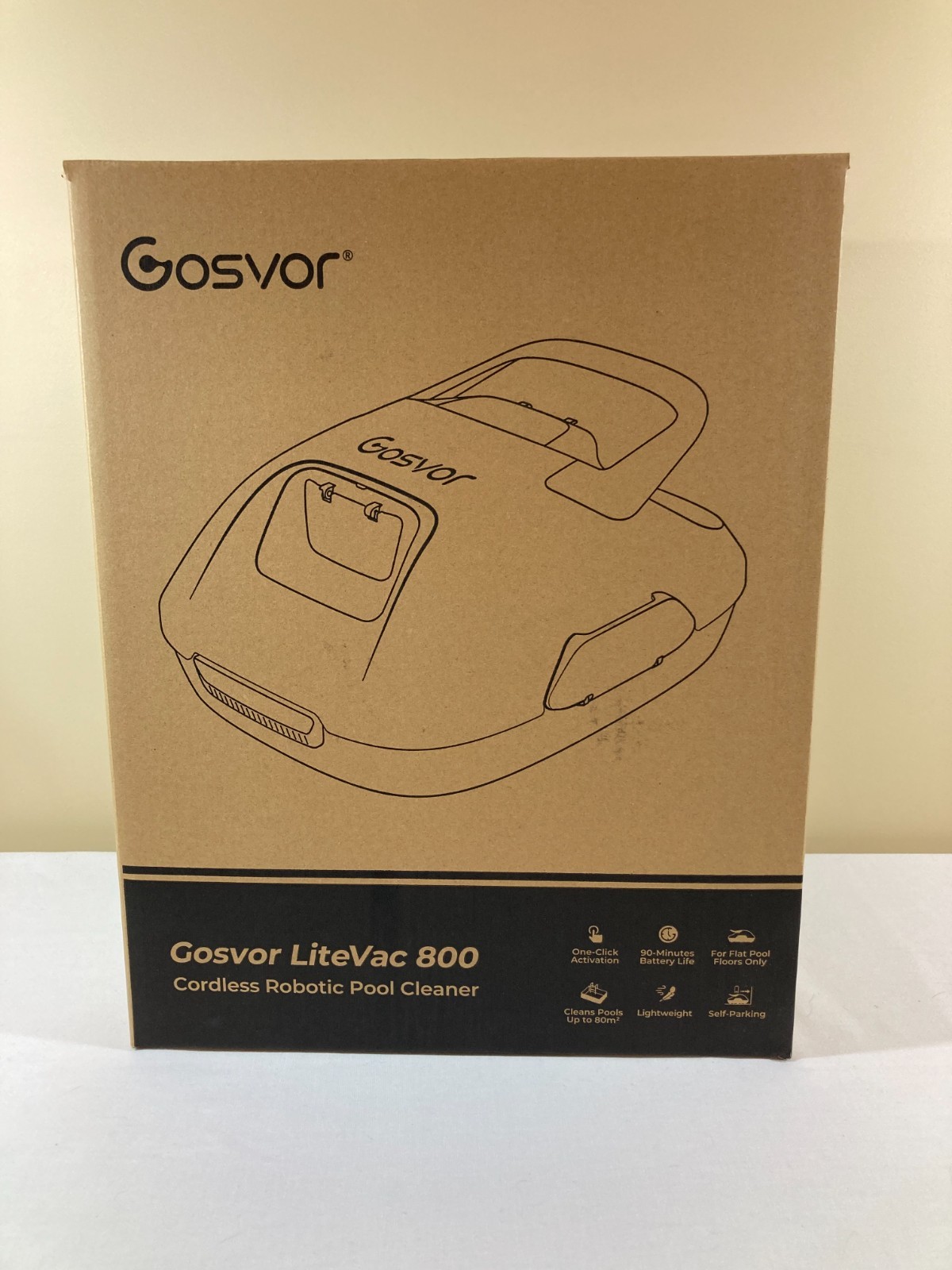 Brand New Open Box Gosvor Litevac 800 Cordless Pool Cleaner Self-Park 860 SqFt