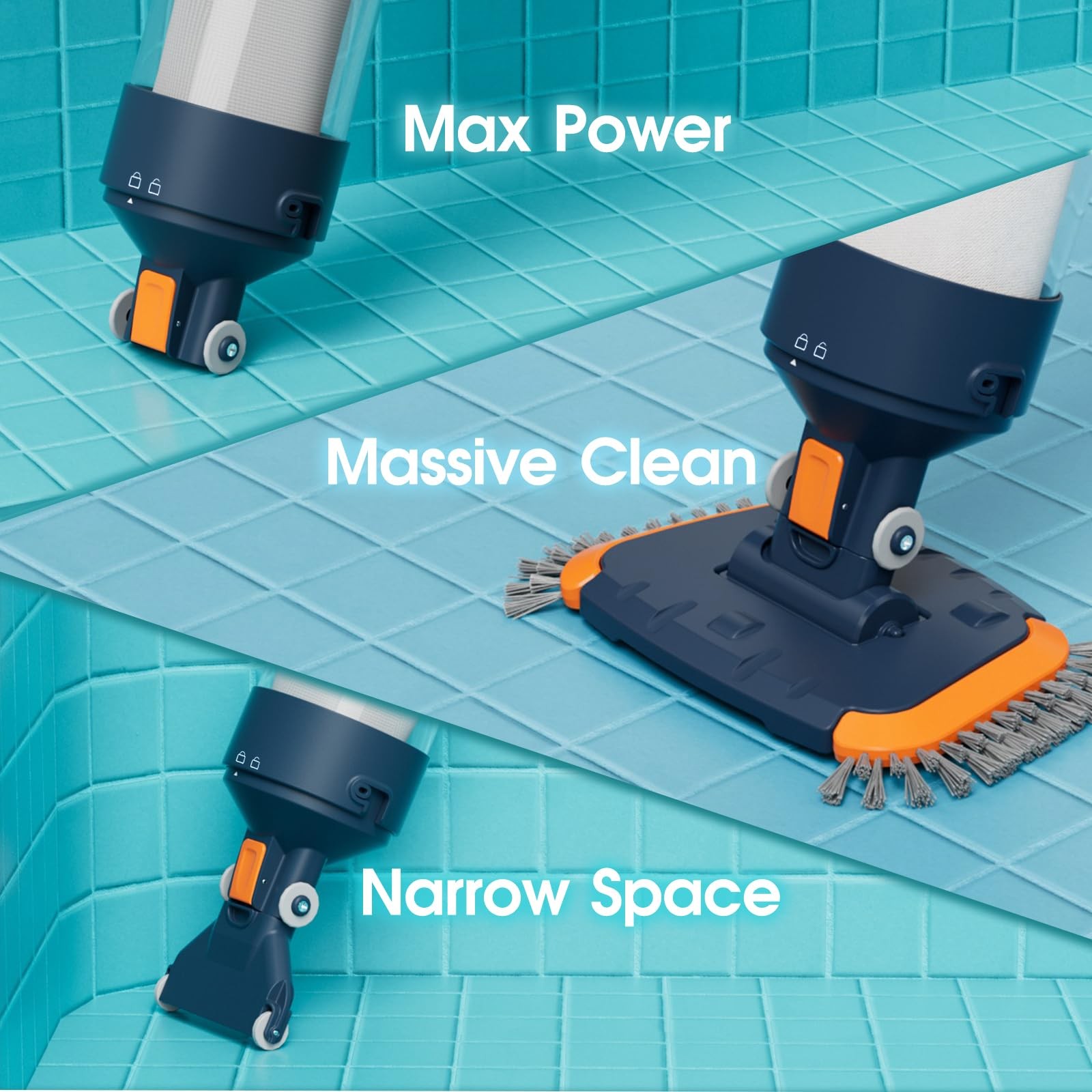 Cordless Pool Vacuum-25 Micron Fluff Ultra Fine Filter, 98inch,True Powerful …