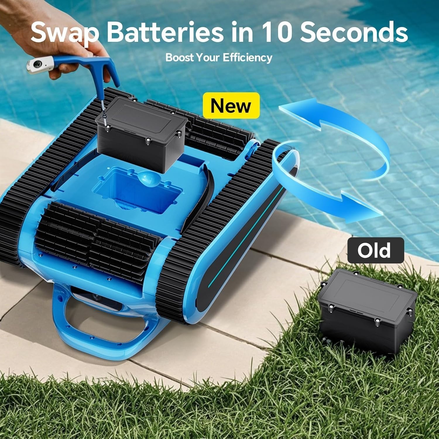 2026 Seauto 3H Cordless Robotic Pool Vacuum Cleaner Wall Climbing, App Support