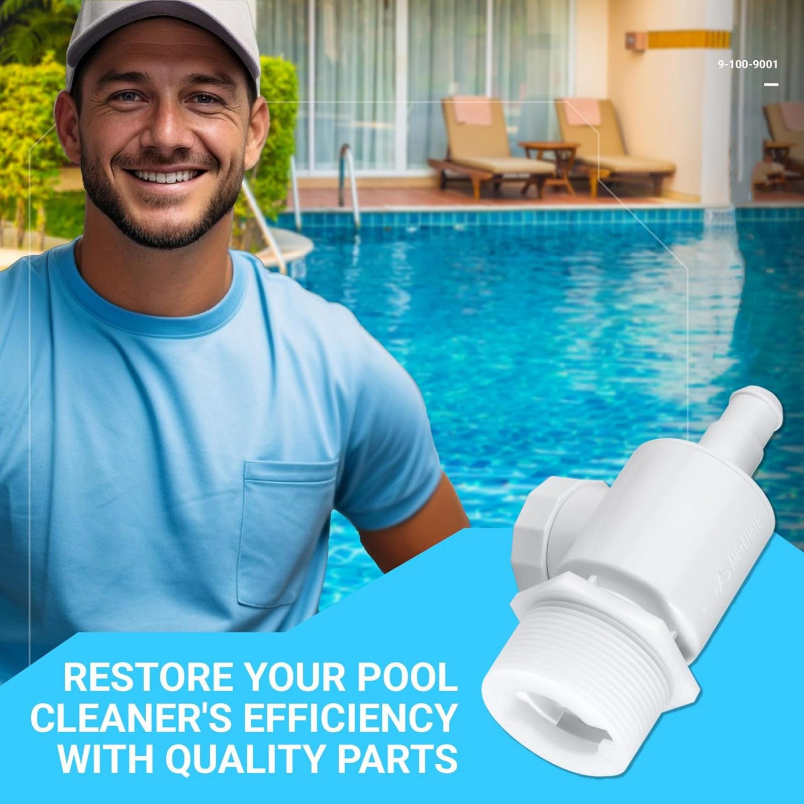 Pool Cleaner Universal Wall Fitting Connector 9-100-9001 For Polaris 180 280 380